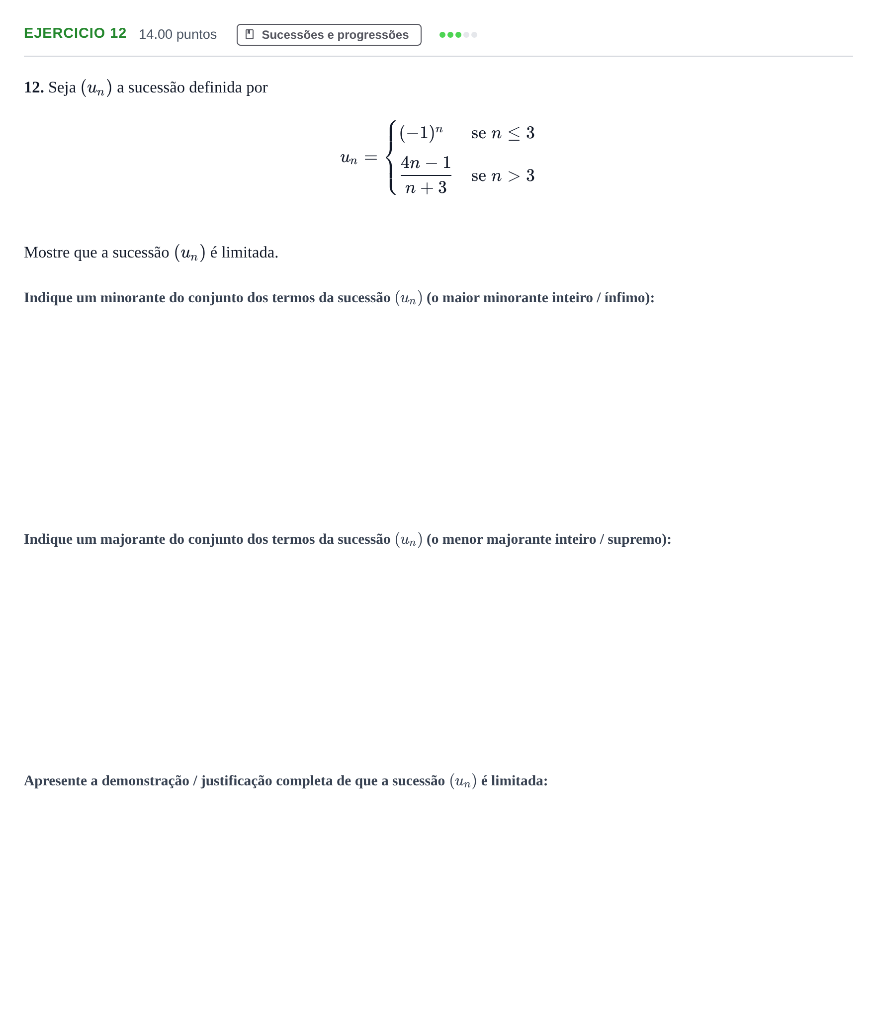 Enunciado: Exercício 12 · Exame Nacional Matemática A 2.ª fase 2022
