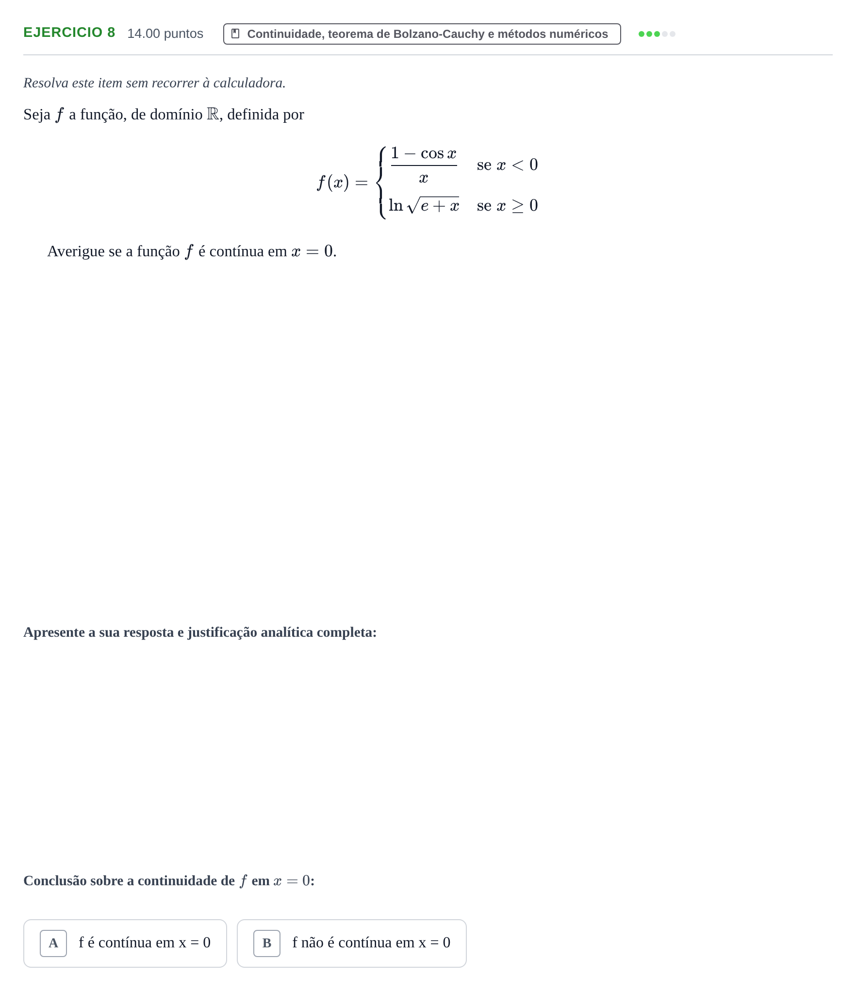 Enunciado: Exercício 8 · Exame Nacional Matemática A 2.ª fase 2022