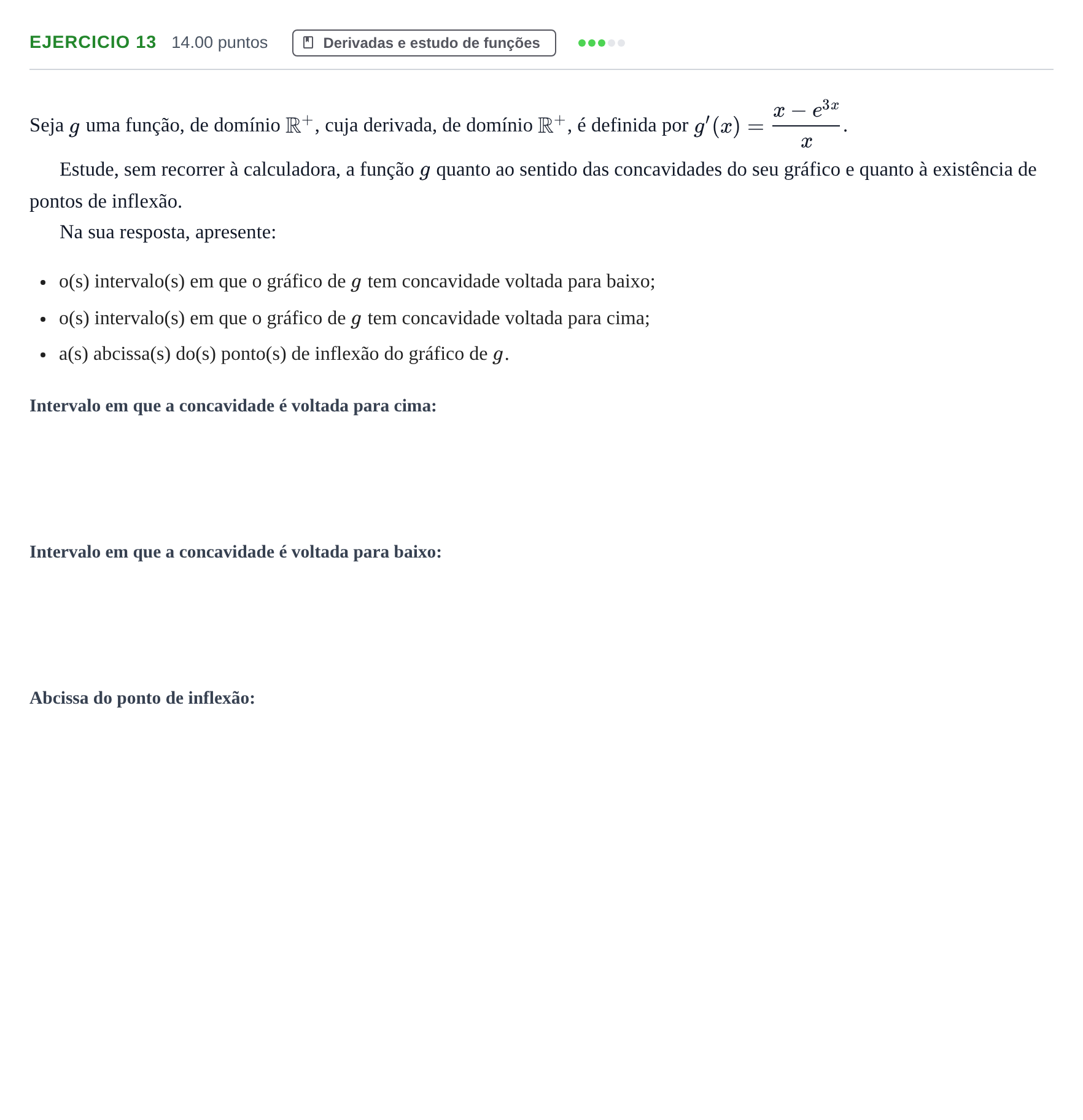 Enunciado: Exercício 13 · Exame Nacional Matemática A Época especial 2022