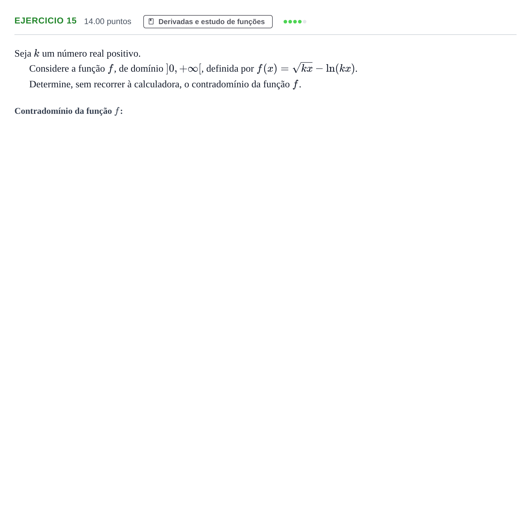Enunciado: Exercício 15 · Exame Nacional Matemática A Época especial 2022