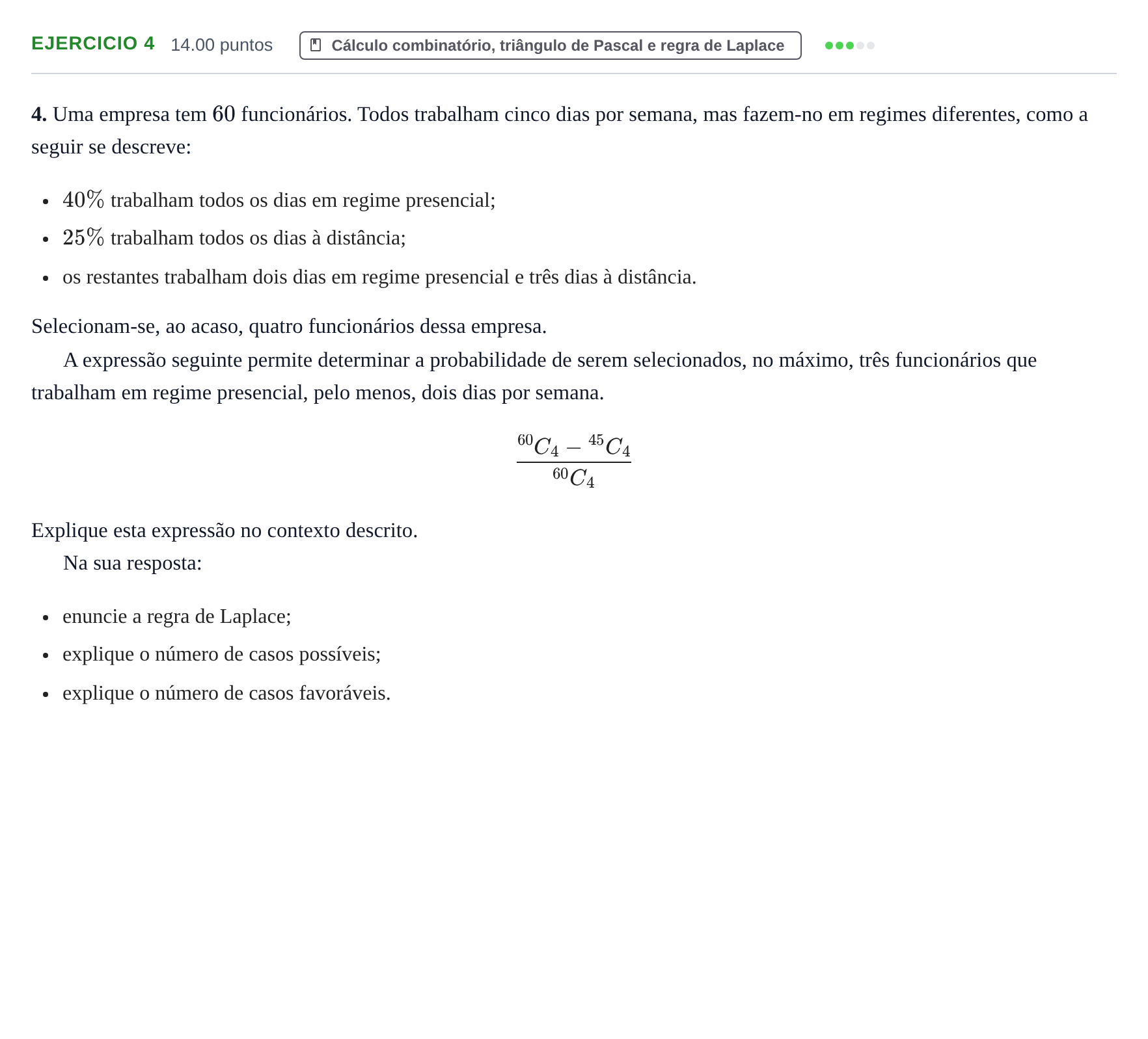 Enunciado: Exercício 4 · Exame Nacional Matemática A Época especial 2022