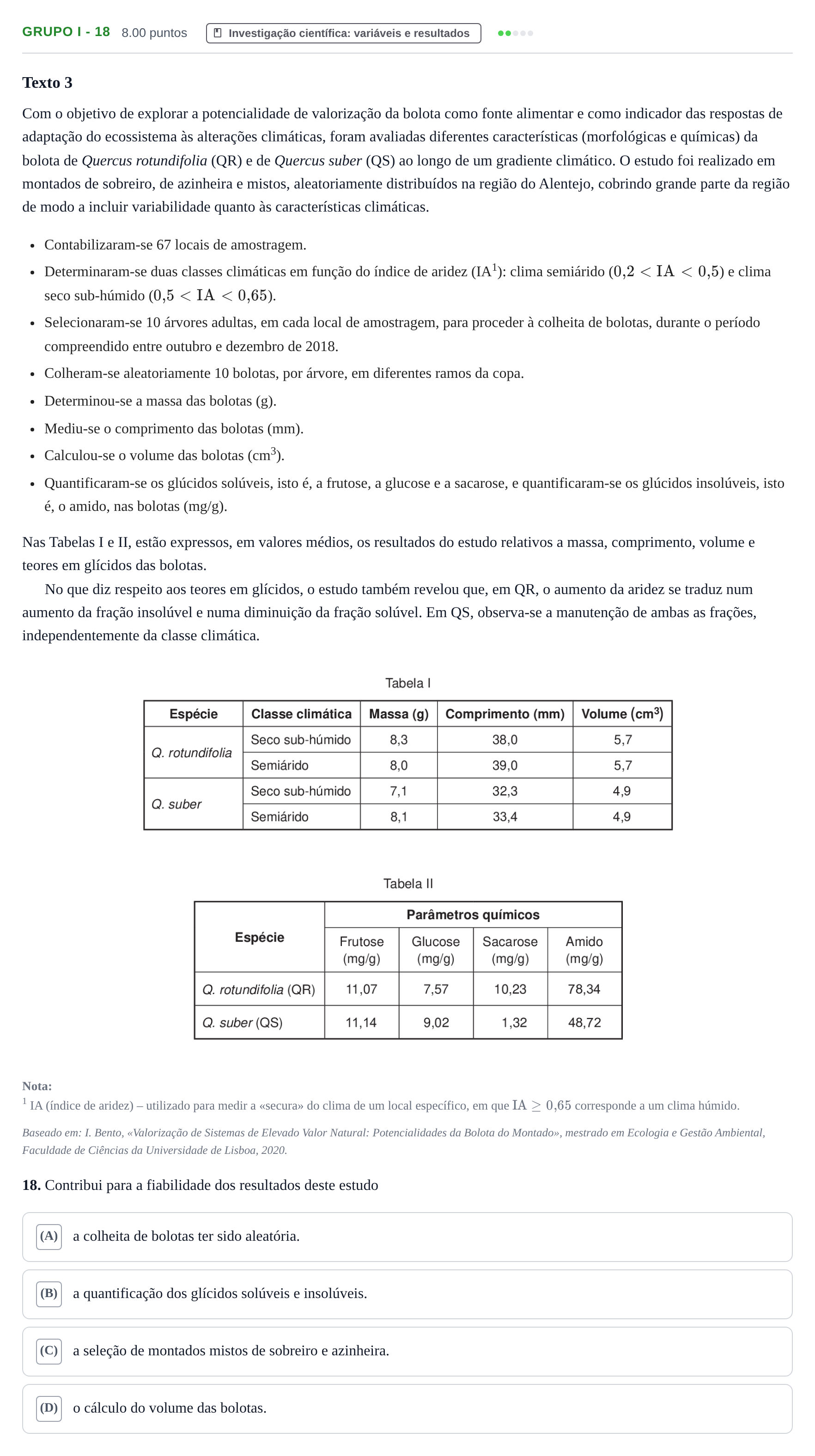 Enunciado: Grupo I - 18 · Exame Nacional Biologia e Geologia Época especial 2022