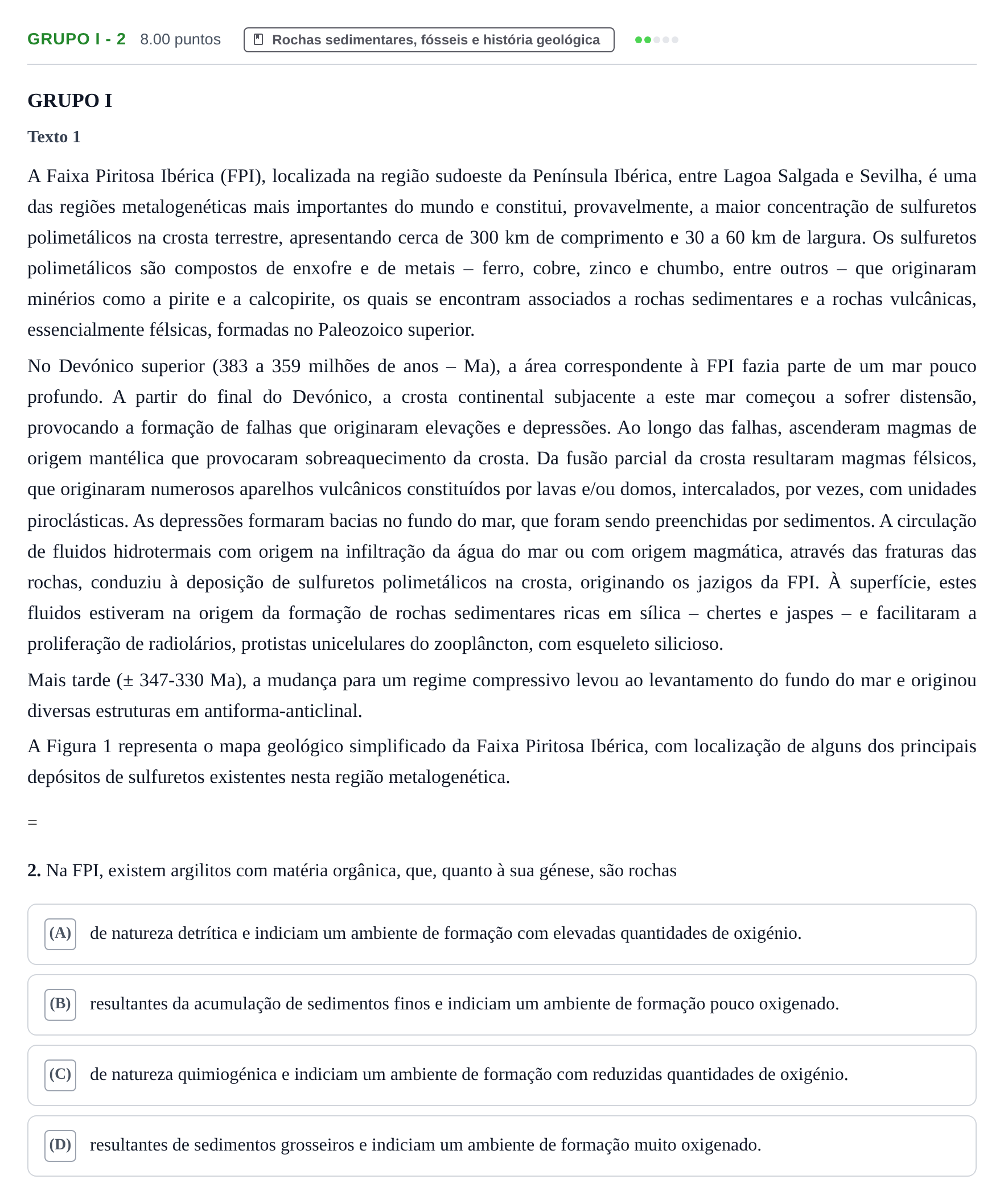 Enunciado: Grupo I - 2 · Exame Nacional Biologia e Geologia Época especial 2022