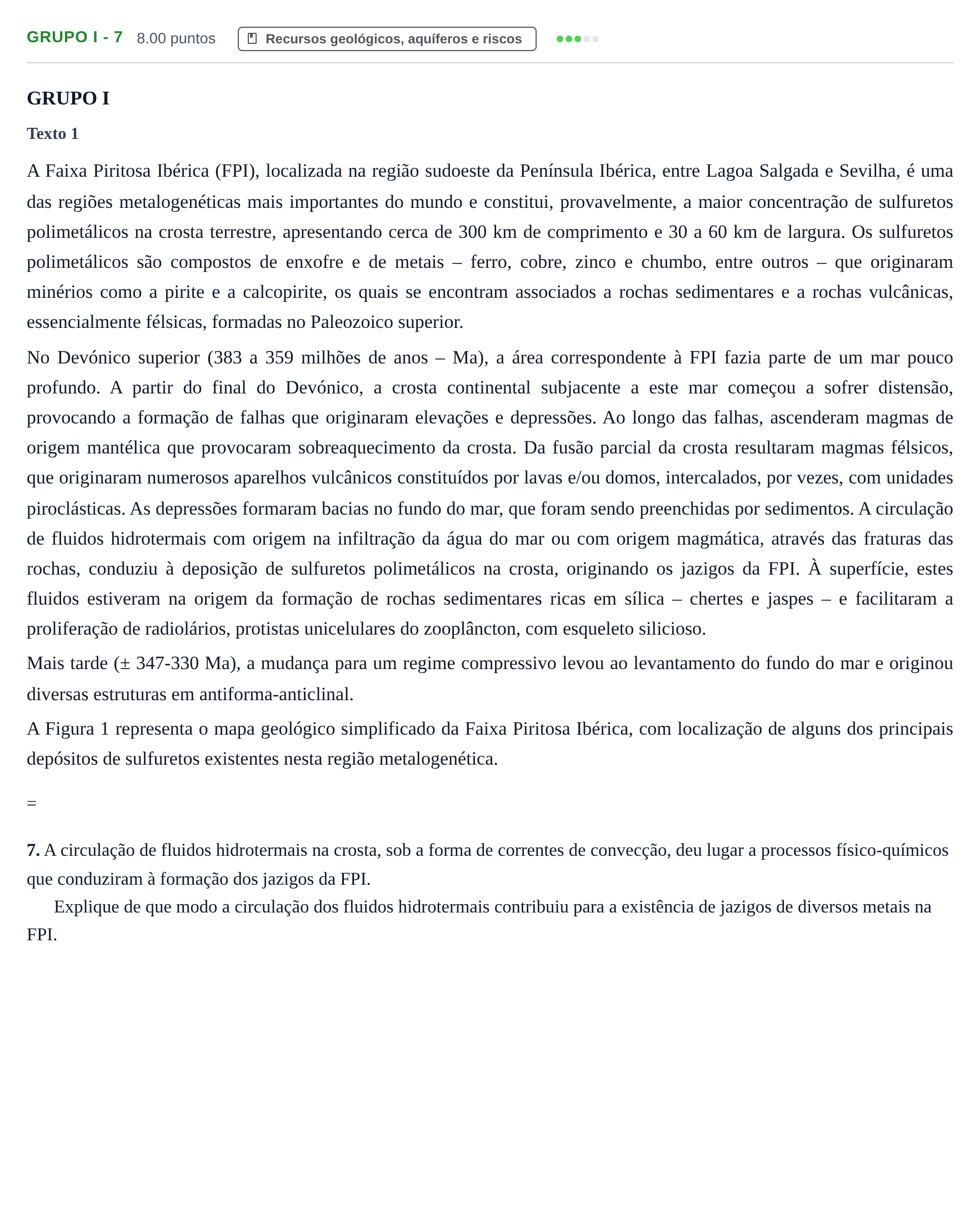 Enunciado: Grupo I - 7 · Exame Nacional Biologia e Geologia Época especial 2022
