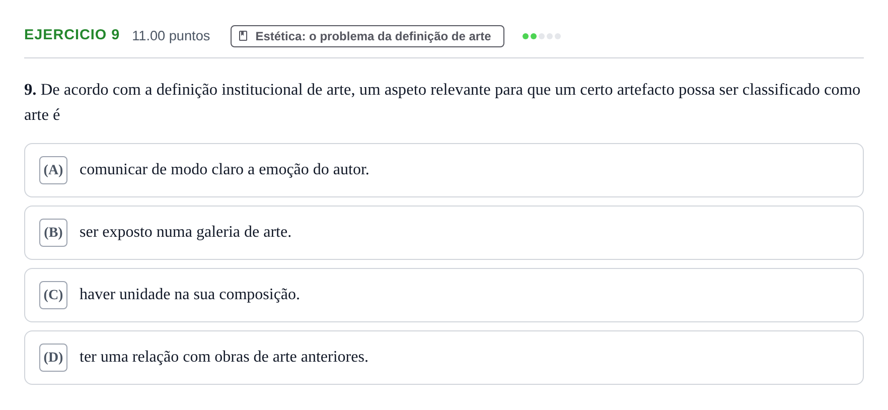 Enunciado: Exercício 9 · Exame Nacional Filosofia Época especial 2022