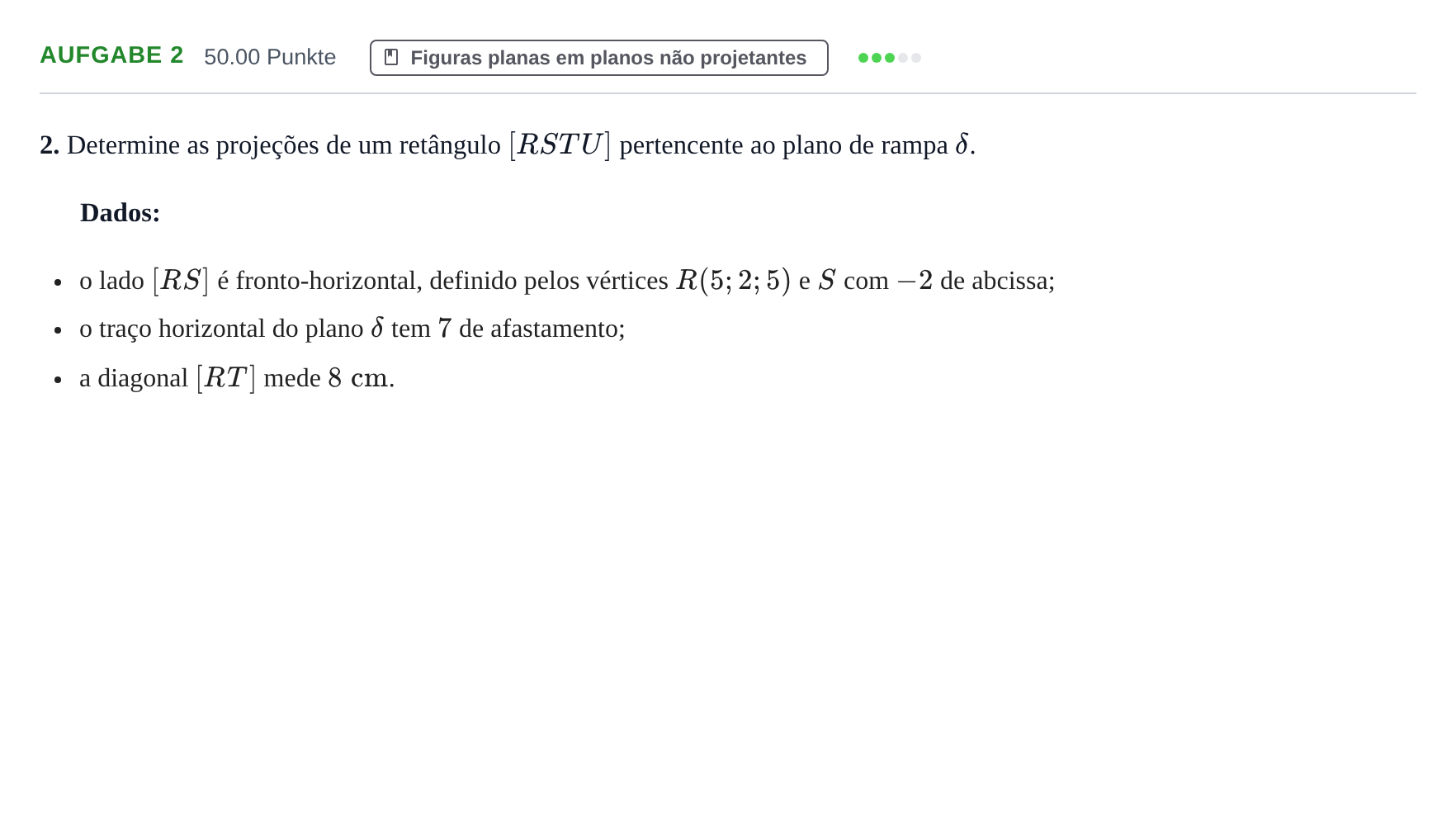 Enunciado: Exercício 2 · Exame Nacional Geometria Descritiva A Época especial 2022