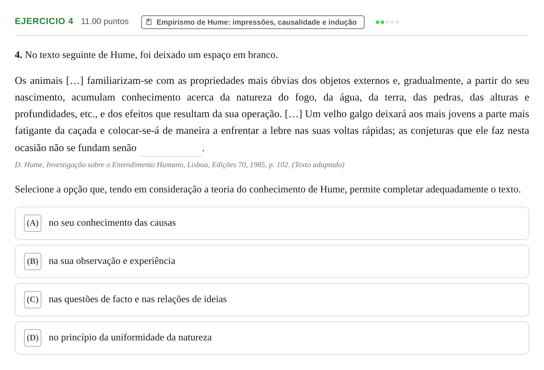 Enunciado: Exercício 4 · Exame Nacional Filosofia 1.ª fase 2022