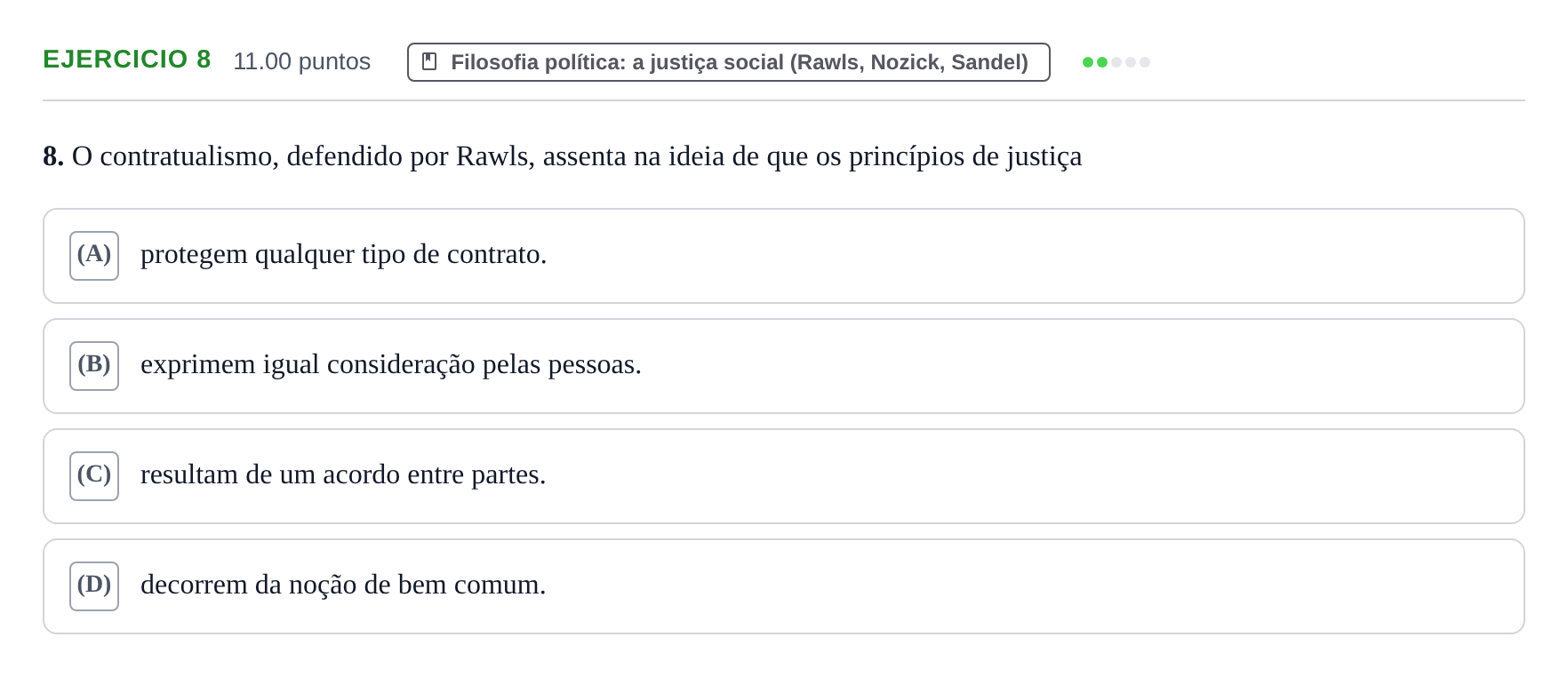 Enunciado: Exercício 8 · Exame Nacional Filosofia 1.ª fase 2022