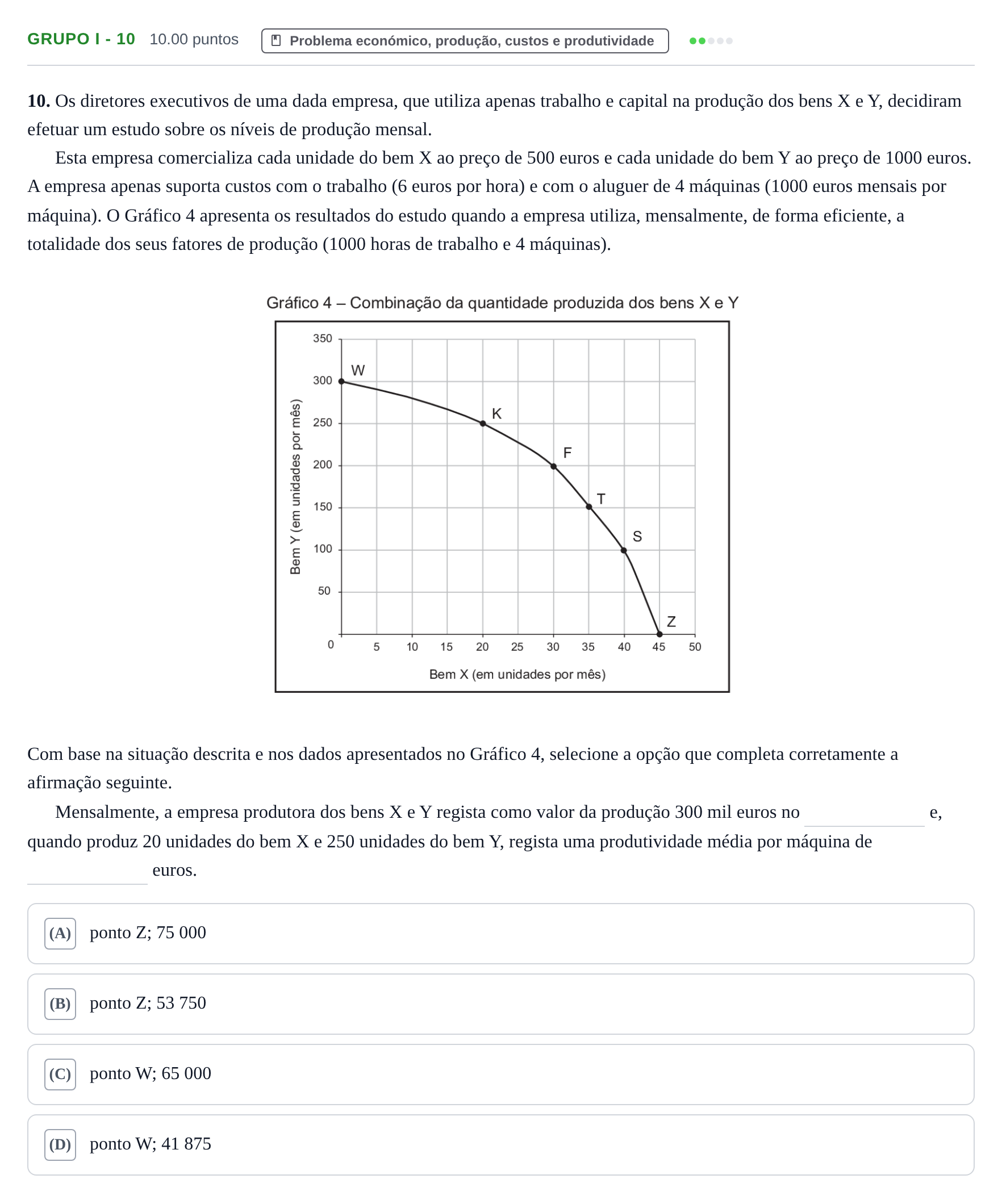 Enunciado: Grupo I - 10 · Exame Nacional Economia A Época especial 2022