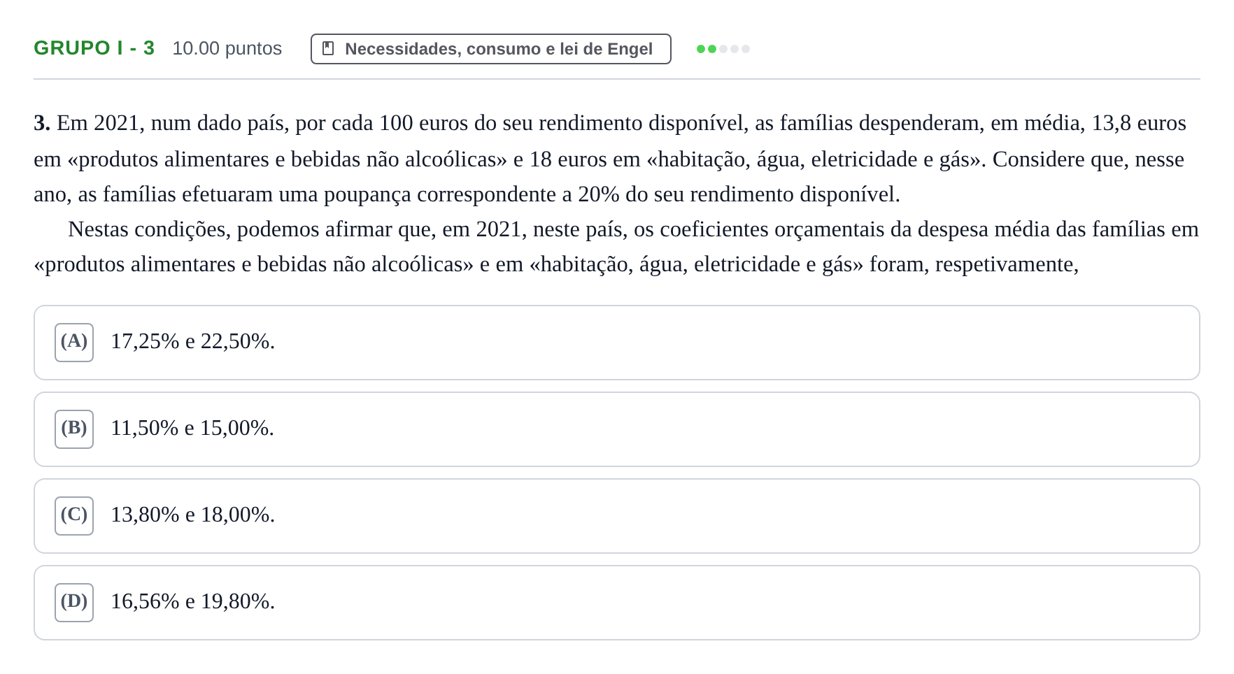 Enunciado: Grupo I - 3 · Exame Nacional Economia A 1.ª fase 2022