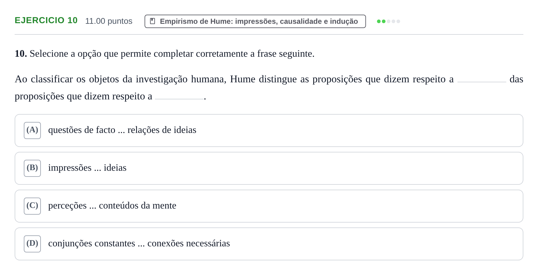 Enunciado: Exercício 10 · Exame Nacional Filosofia 2.ª fase 2022