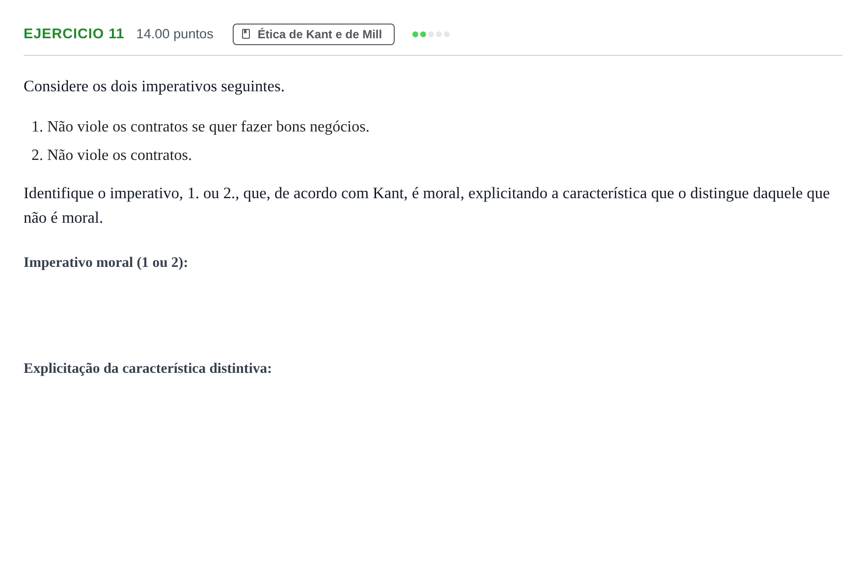 Enunciado: Exercício 11 · Exame Nacional Filosofia 2.ª fase 2022