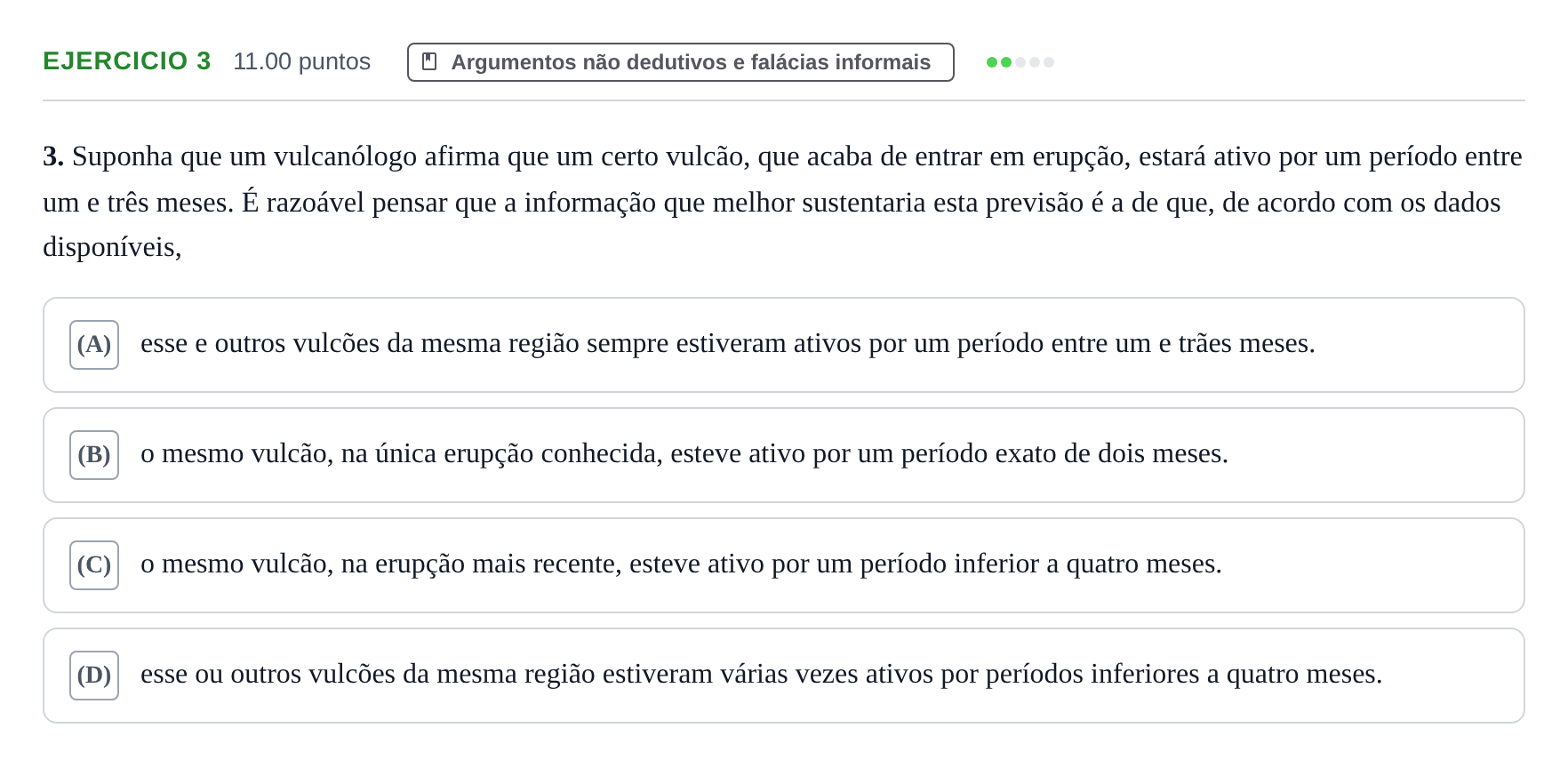 Enunciado: Exercício 3 · Exame Nacional Filosofia 2.ª fase 2022
