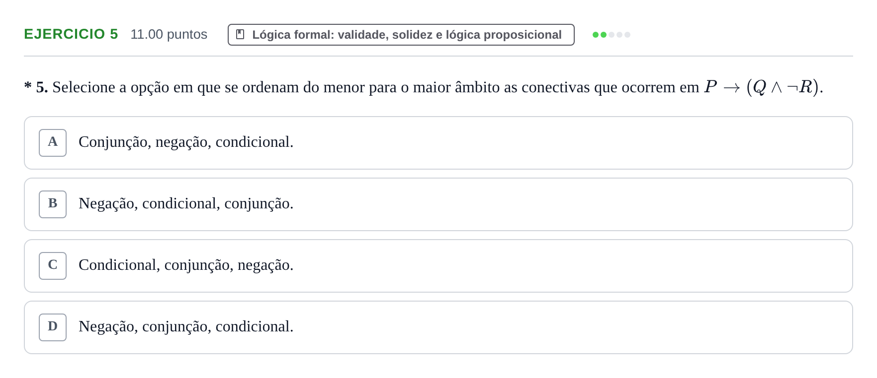 Enunciado: Exercício 5 · Exame Nacional Filosofia 2.ª fase 2022