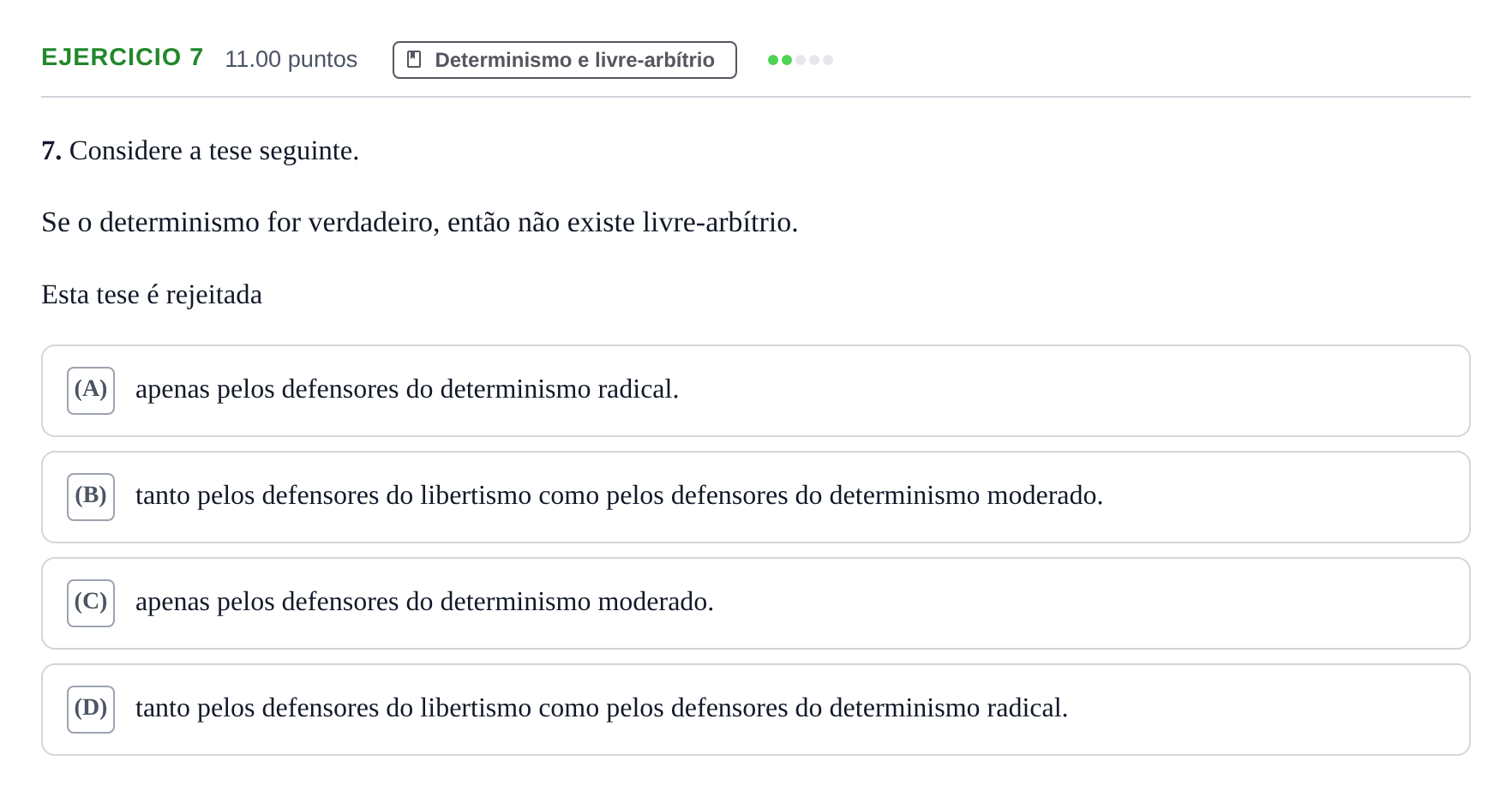 Enunciado: Exercício 7 · Exame Nacional Filosofia 2.ª fase 2022