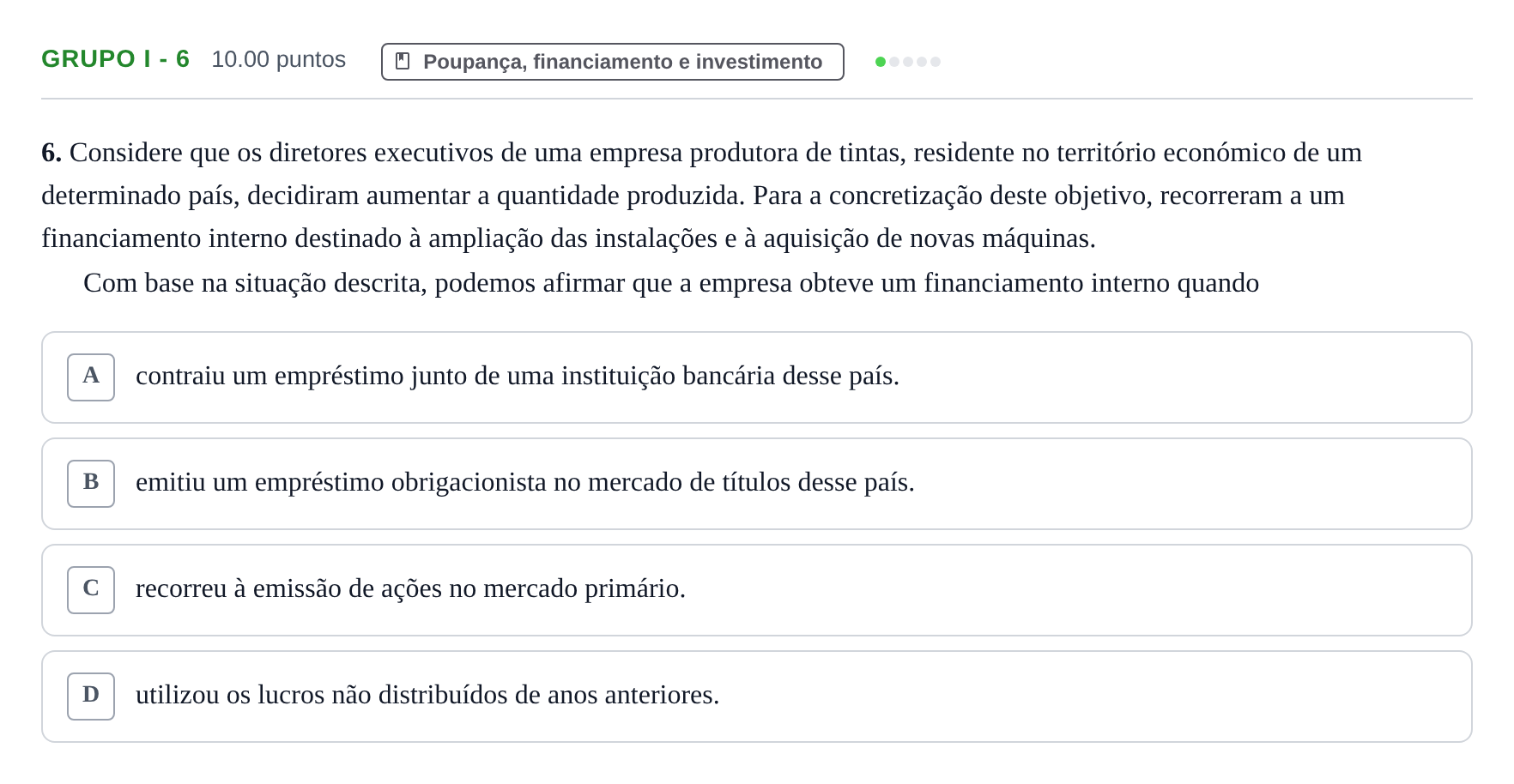 Enunciado: Grupo I - 6 · Exame Nacional Economia A 2.ª fase 2022