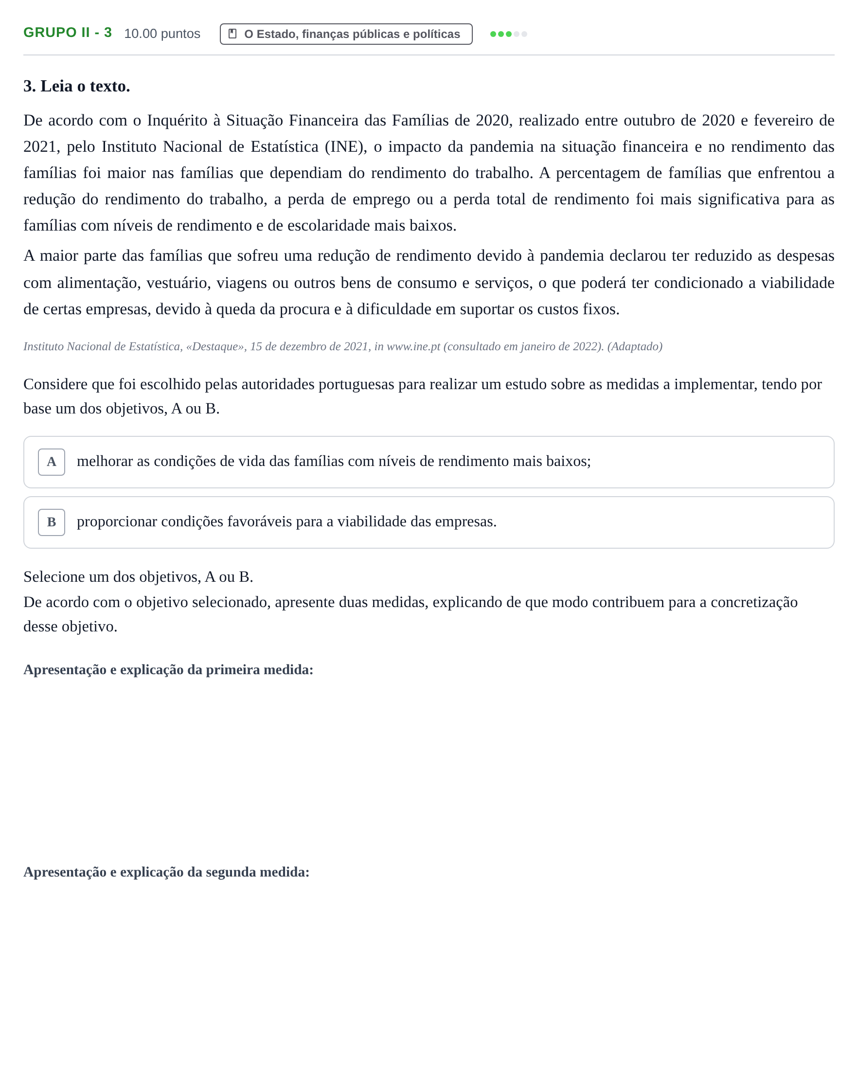 Enunciado: Grupo II - 3 · Exame Nacional Economia A 2.ª fase 2022