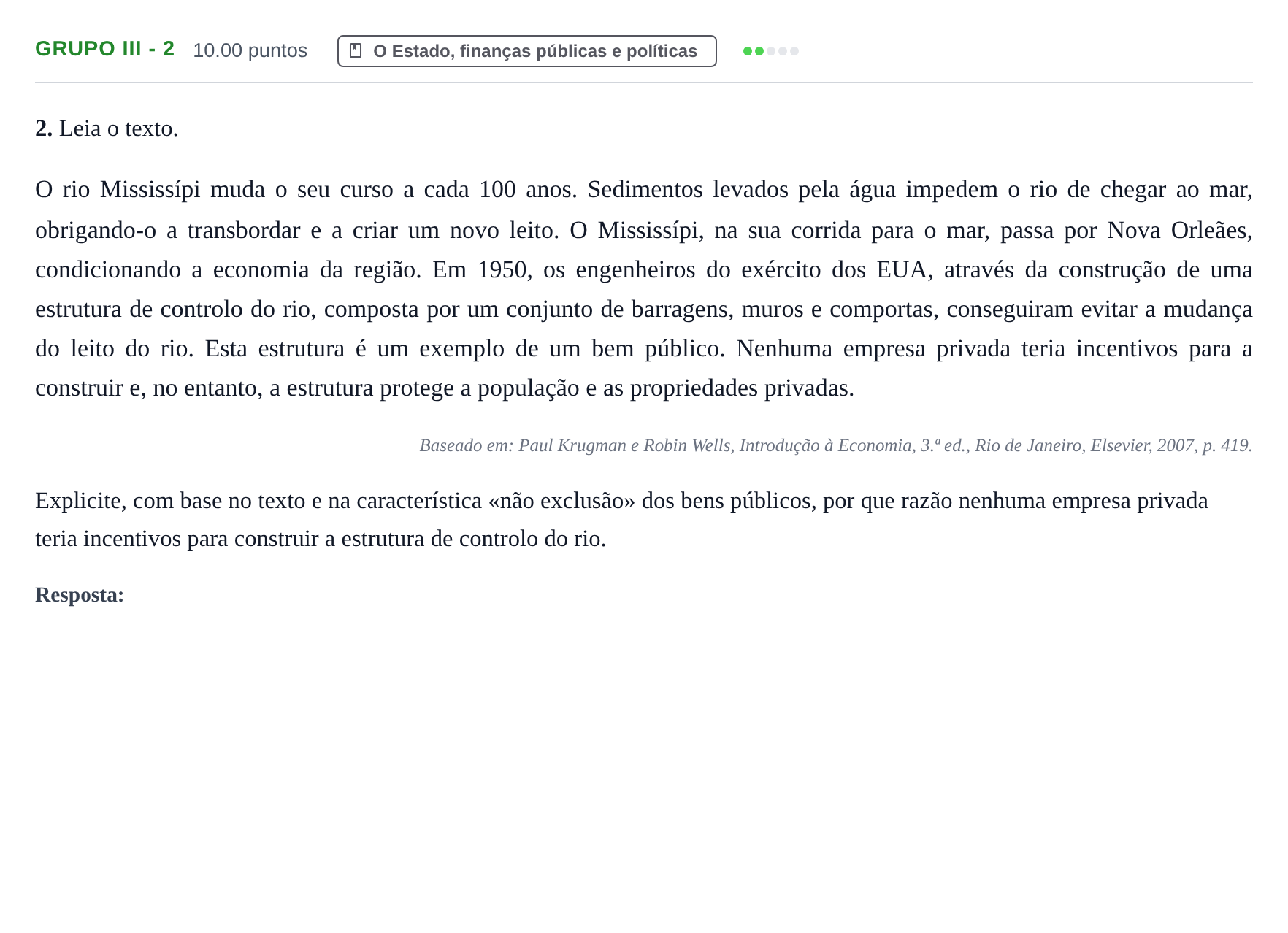 Enunciado: Grupo III - 2 · Exame Nacional Economia A 2.ª fase 2022