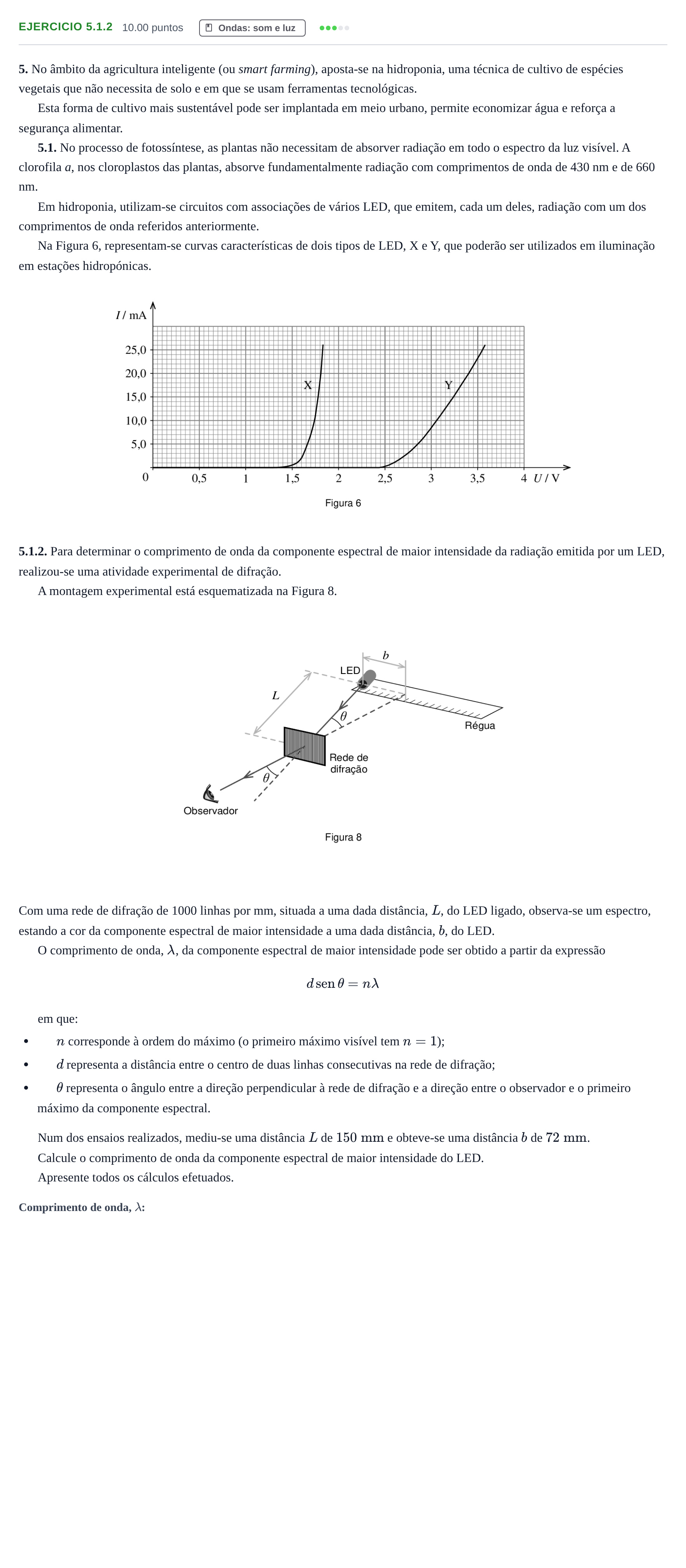 Enunciado: Exercício 5.1.2 · Exame Nacional Física e Química A Época especial 2022