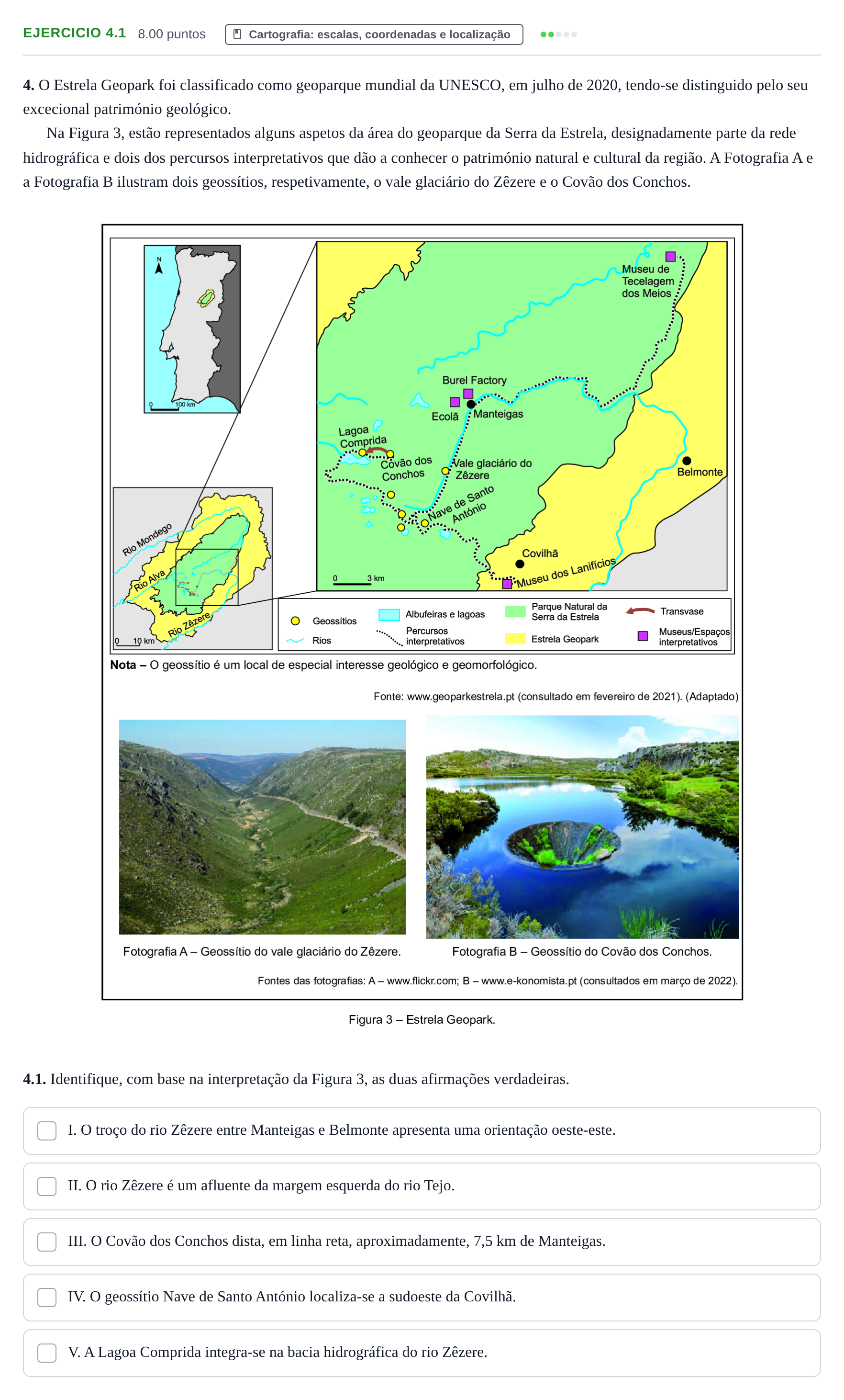 Enunciado: Exercício 4.1 - Cartografia · Exame Nacional Geografia A Época especial 2022