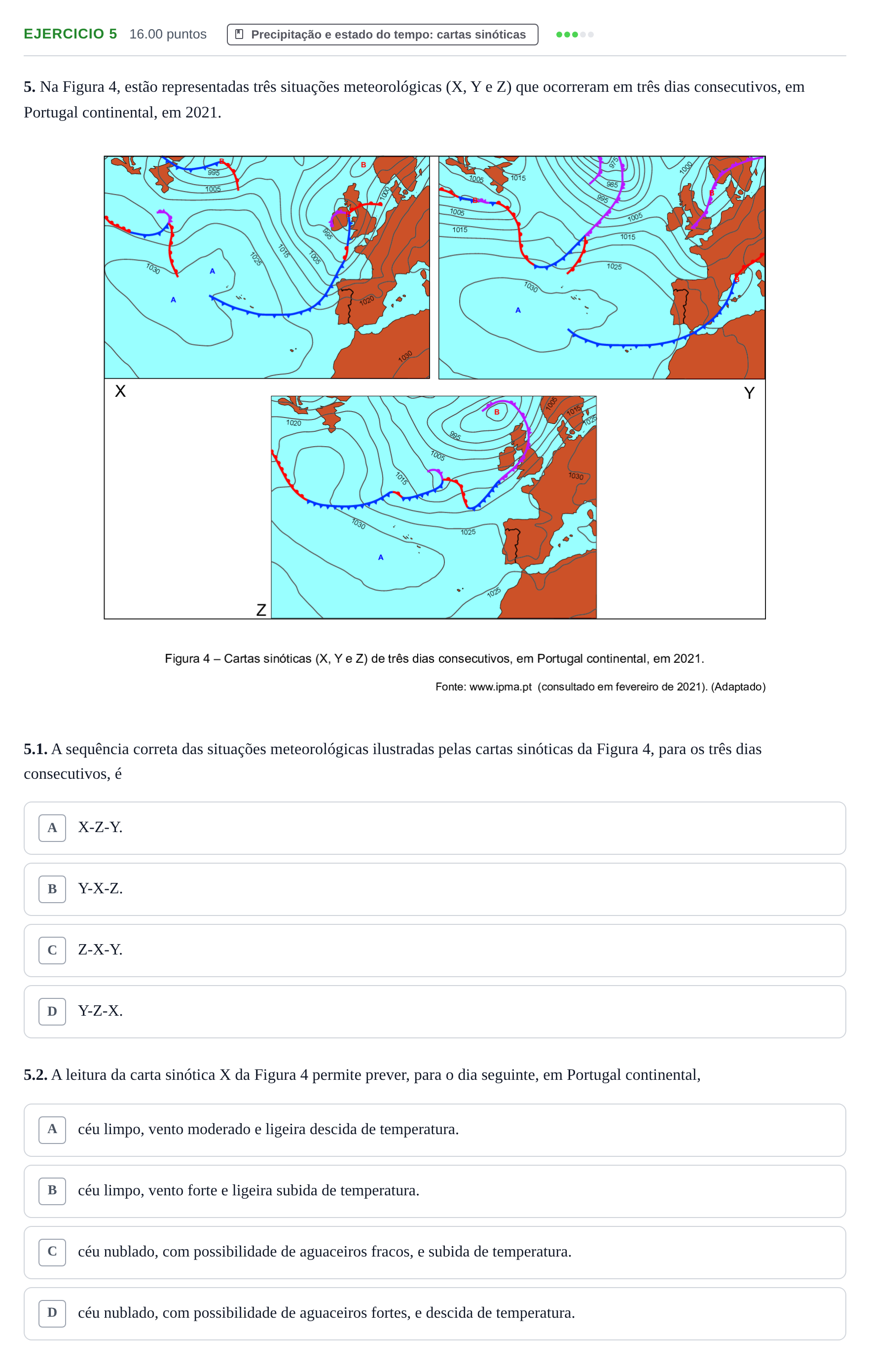 Enunciado: Exercício 5 · Exame Nacional Geografia A Época especial 2022