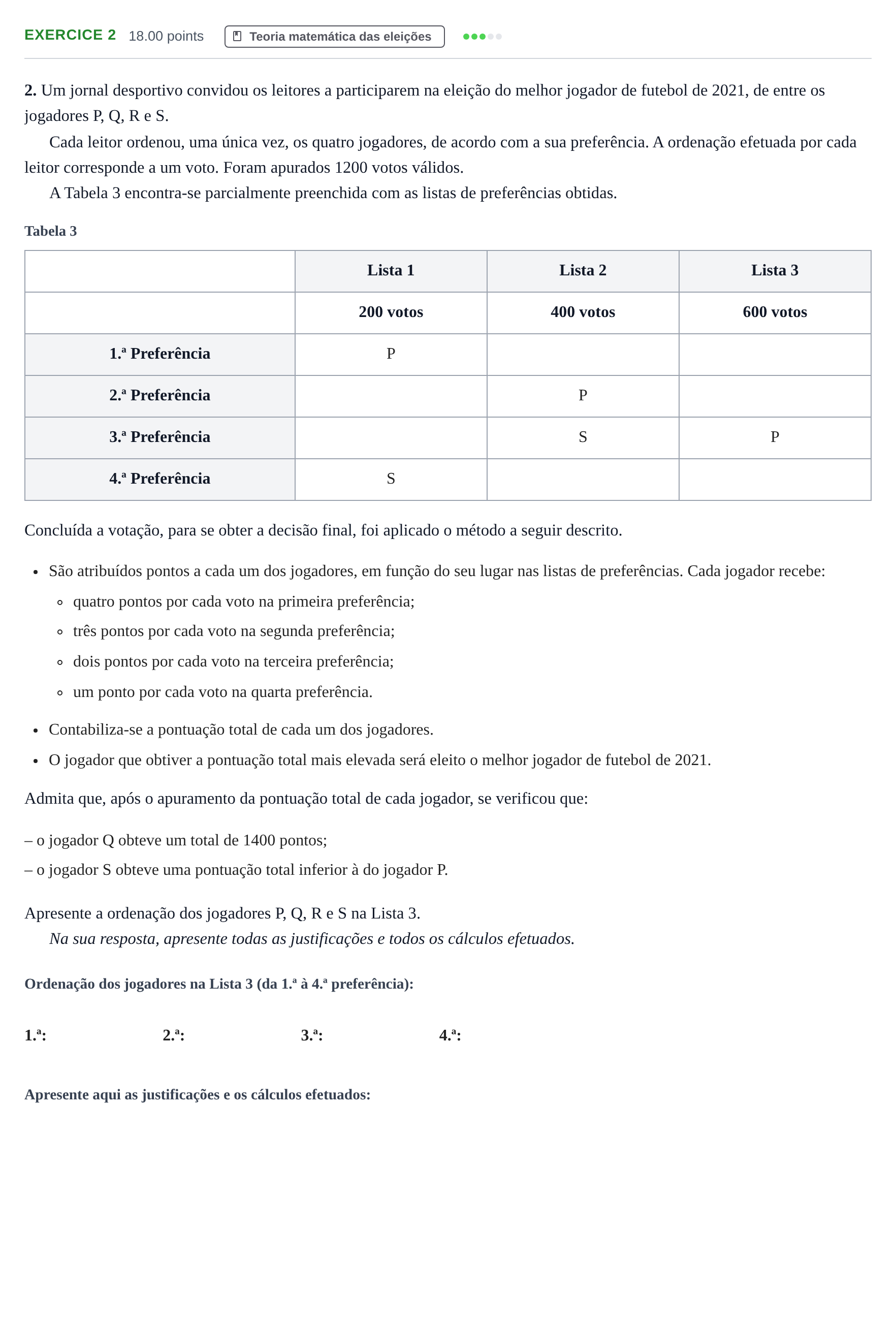 Enunciado: Exercício 2 · Exame Nacional Matemática Aplicada às Ciências Sociais Época especial 2022