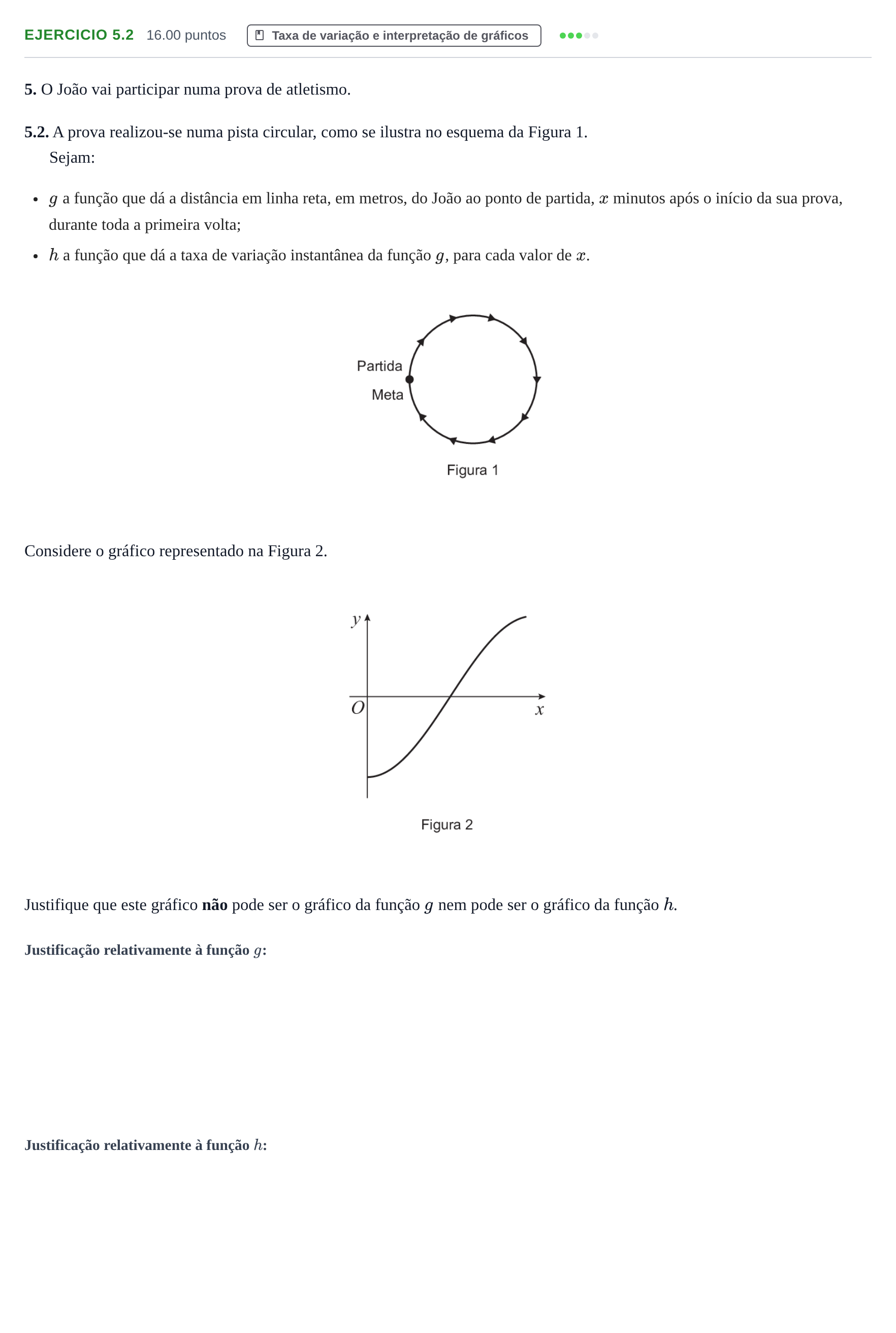 Enunciado: Exercício 5.2 · Exame Nacional Matemática B Época especial 2022