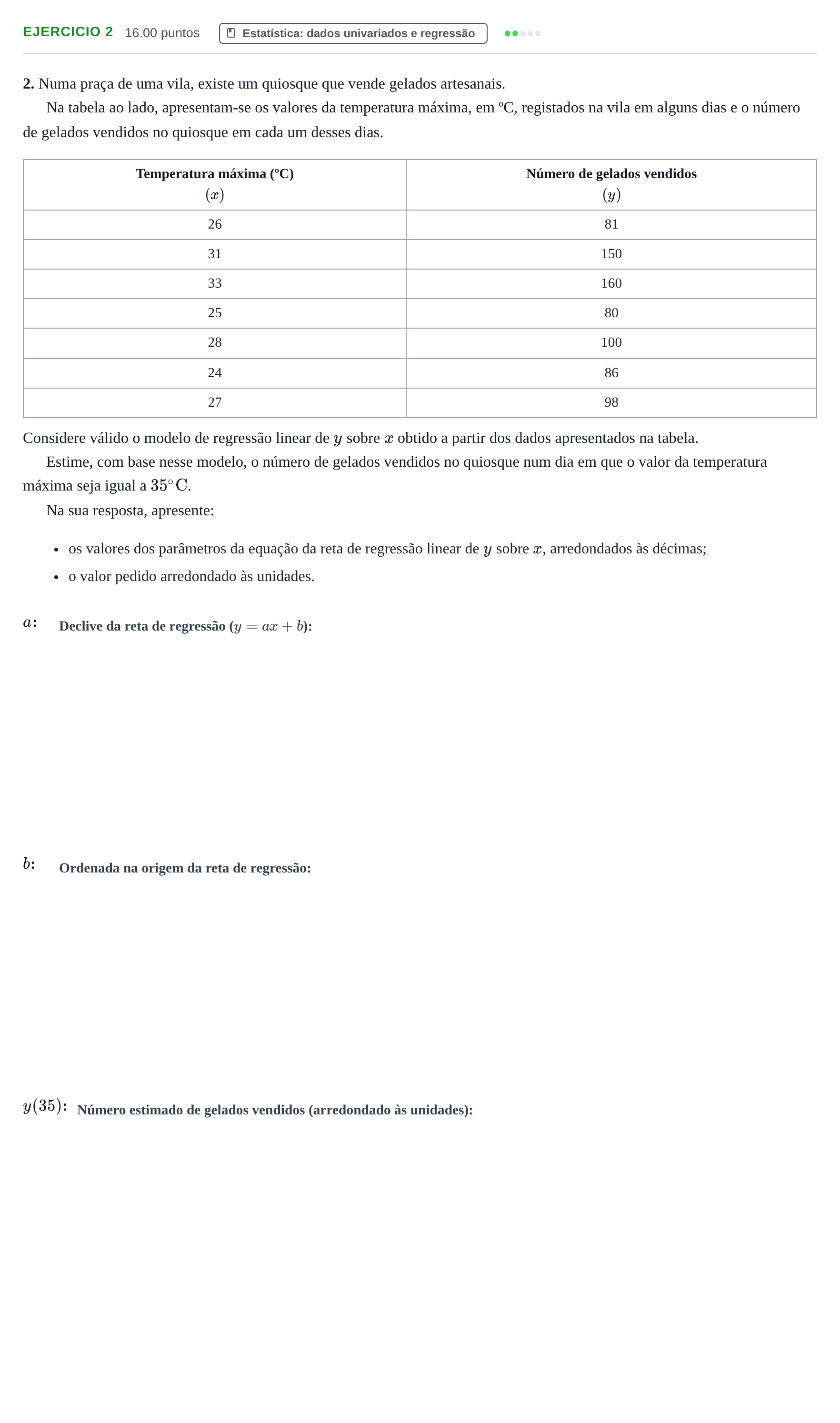 Enunciado: Exercício 2 · Exame Nacional Matemática B Época especial 2022