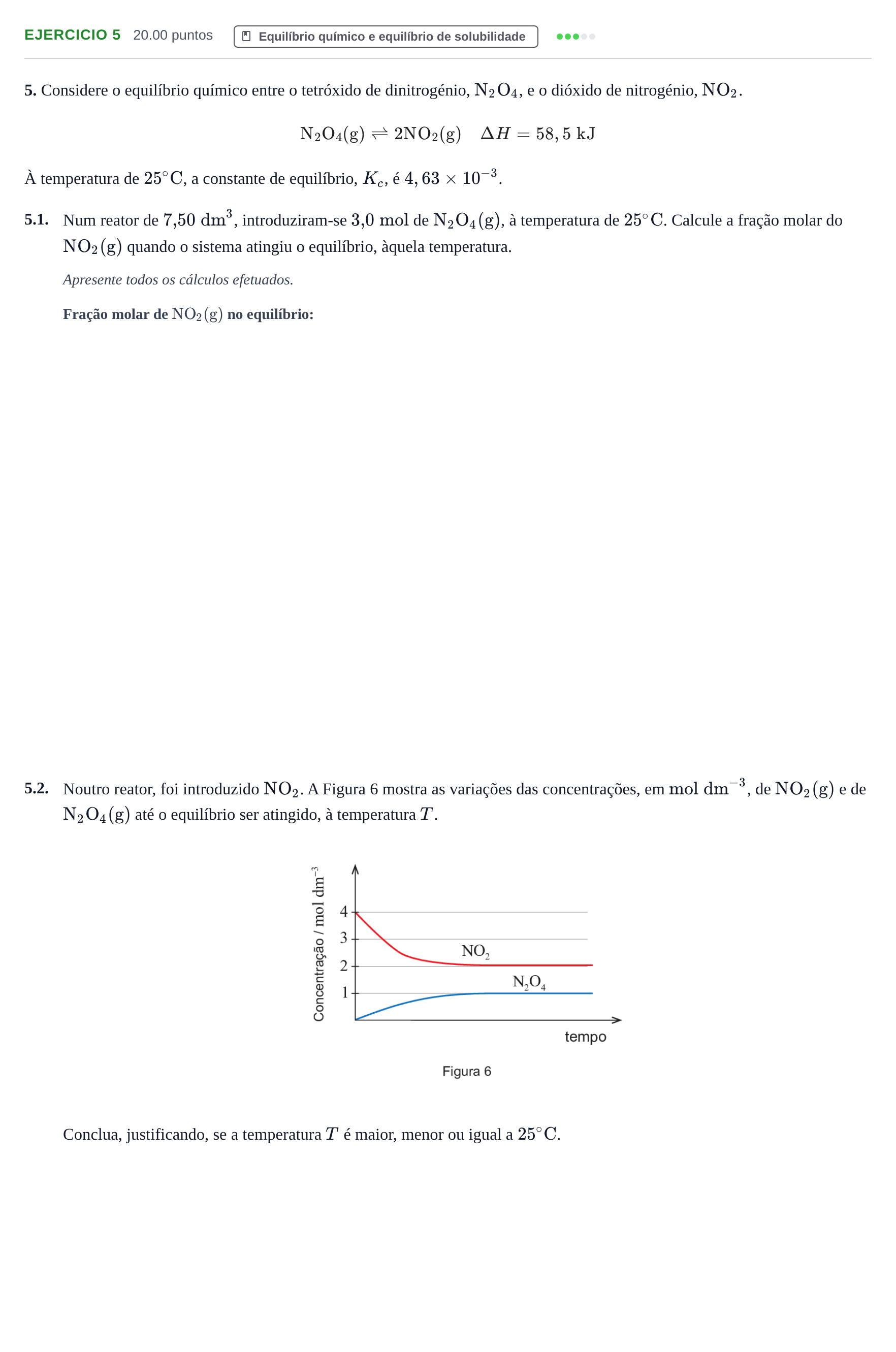 Enunciado: Exercício 5 - Equilíbrio químico · Exame Nacional Física e Química A 2.ª fase 2022
