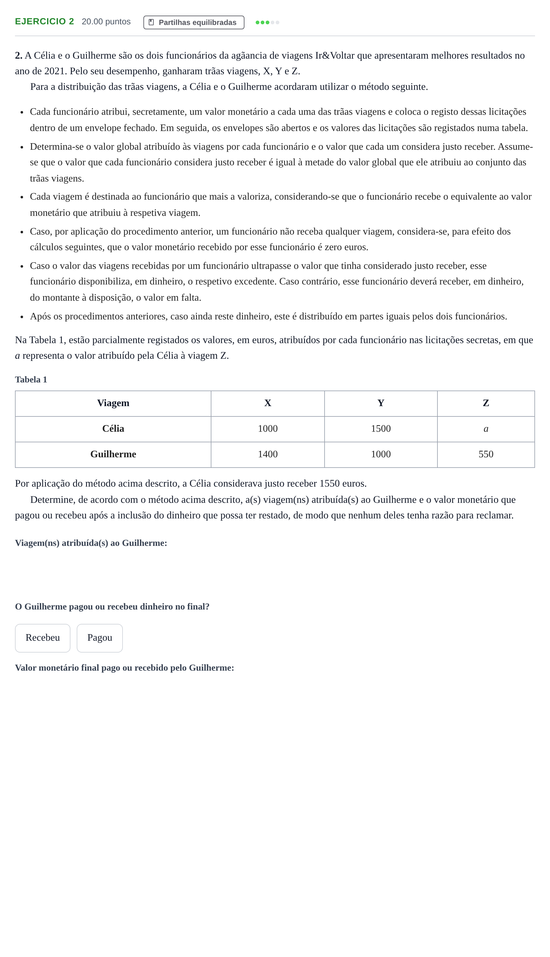 Enunciado: Exercício 2 · Exame Nacional Matemática Aplicada às Ciências Sociais 1.ª fase 2022