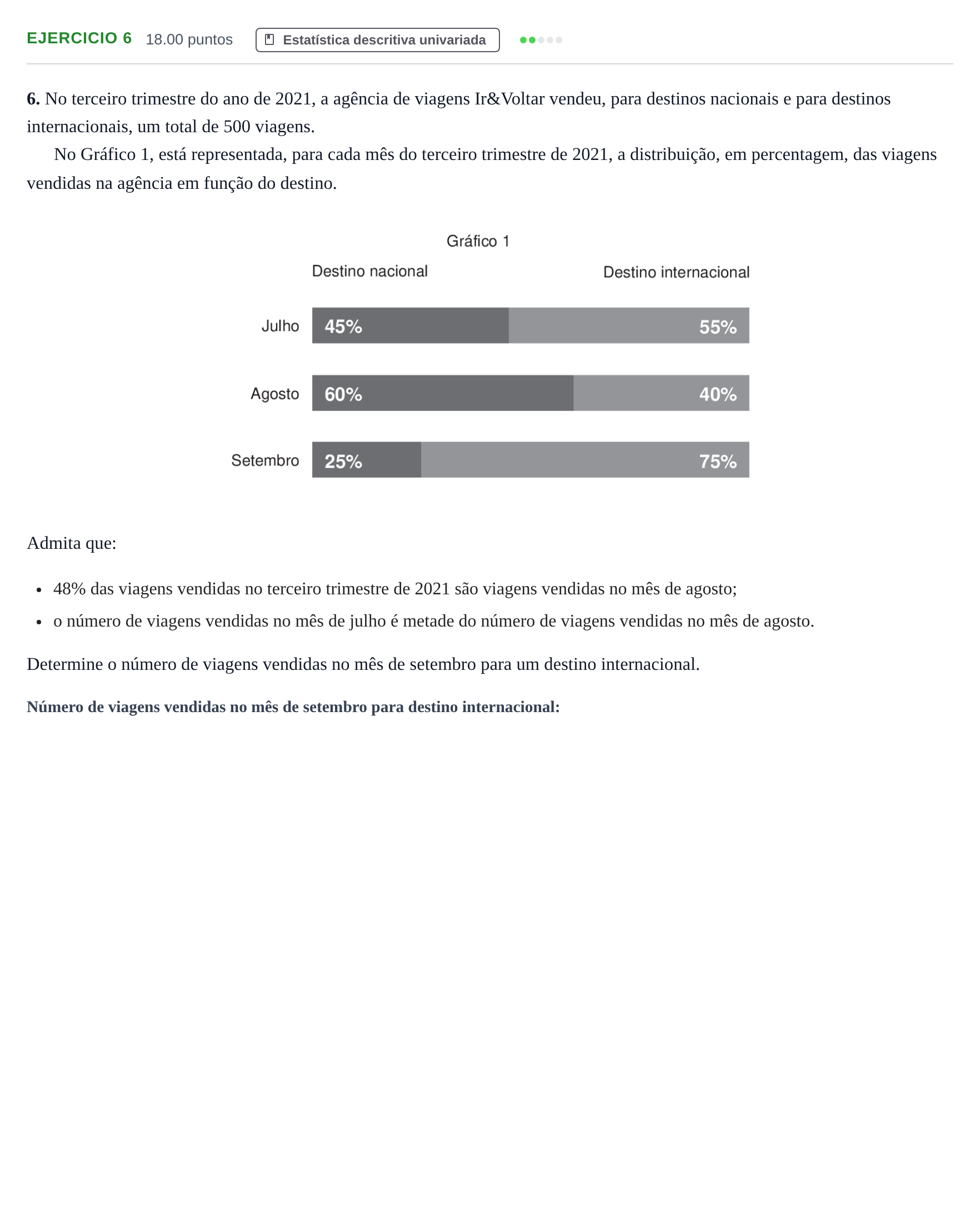 Enunciado: Exercício 6 · Exame Nacional Matemática Aplicada às Ciências Sociais 1.ª fase 2022