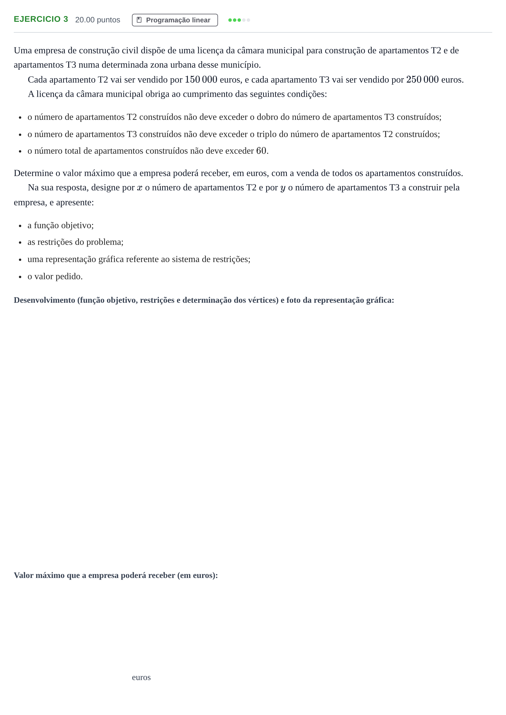 Enunciado: Exercício 3 · Exame Nacional Matemática B 2.ª fase 2022