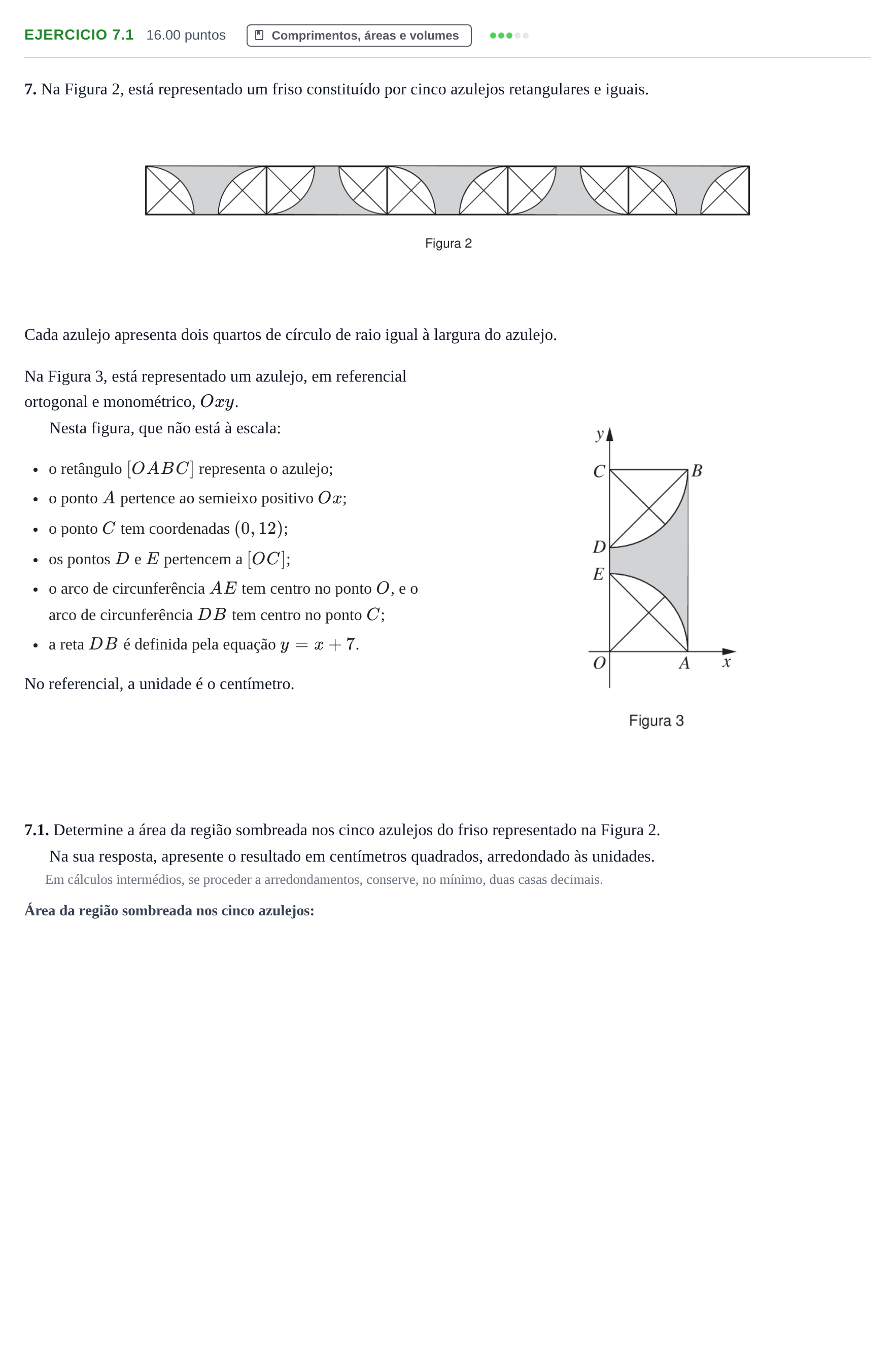 Enunciado: Exercício 7.1 · Exame Nacional Matemática B 2.ª fase 2022