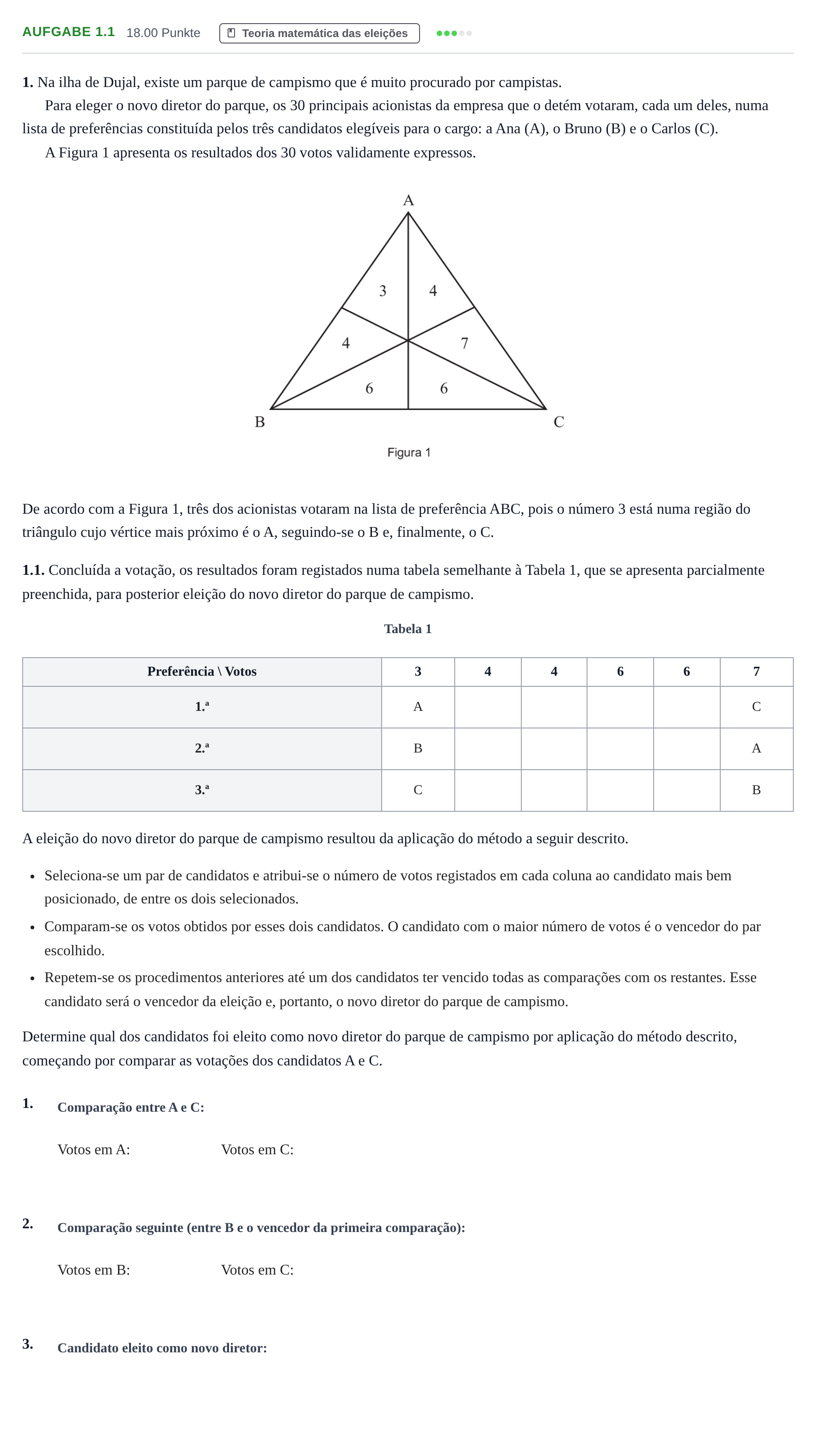 Enunciado: Exercício 1.1 · Exame Nacional Matemática Aplicada às Ciências Sociais 2.ª fase 2022