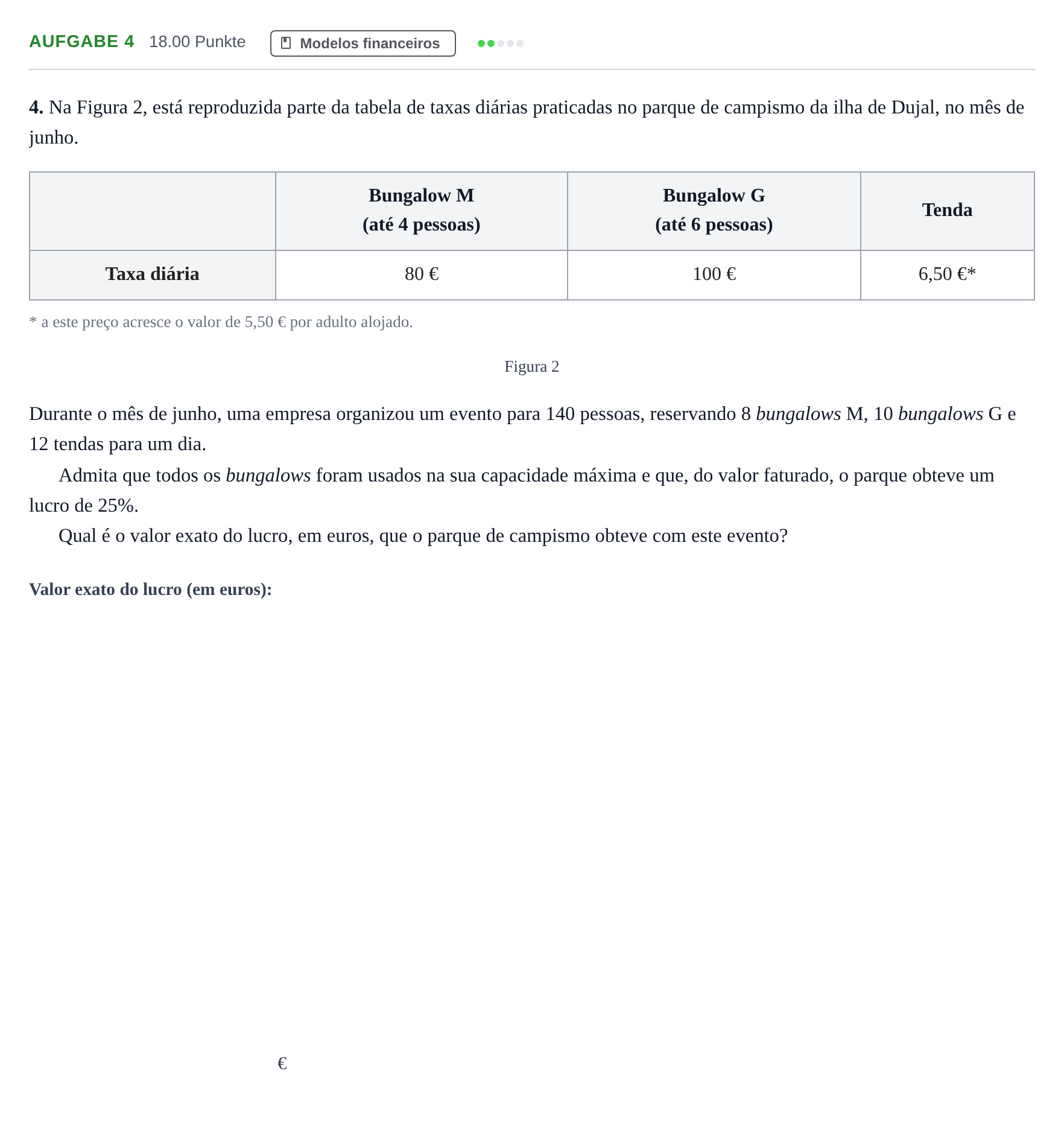 Enunciado: Exercício 4 · Exame Nacional Matemática Aplicada às Ciências Sociais 2.ª fase 2022