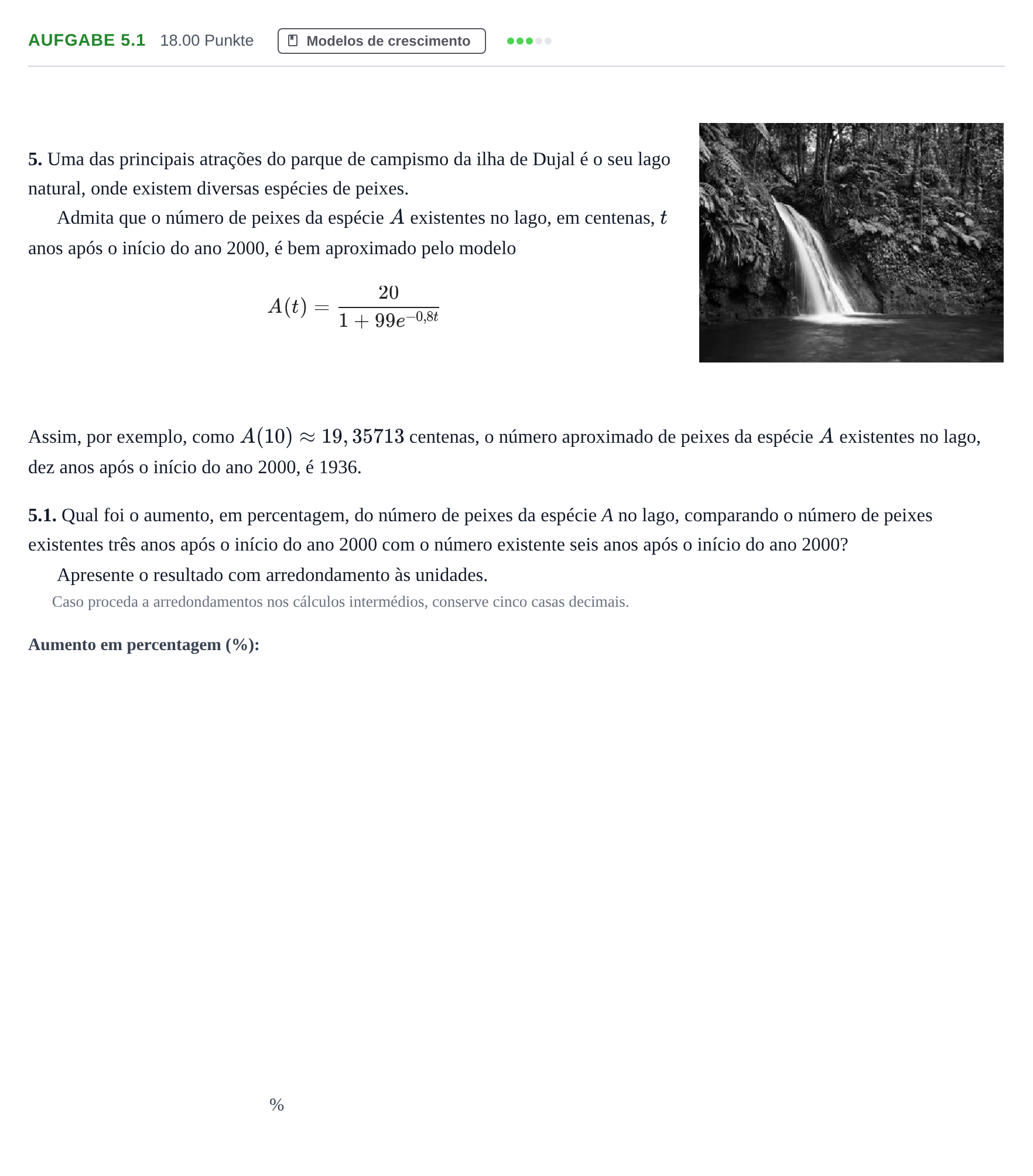 Enunciado: Exercício 5.1 · Exame Nacional Matemática Aplicada às Ciências Sociais 2.ª fase 2022