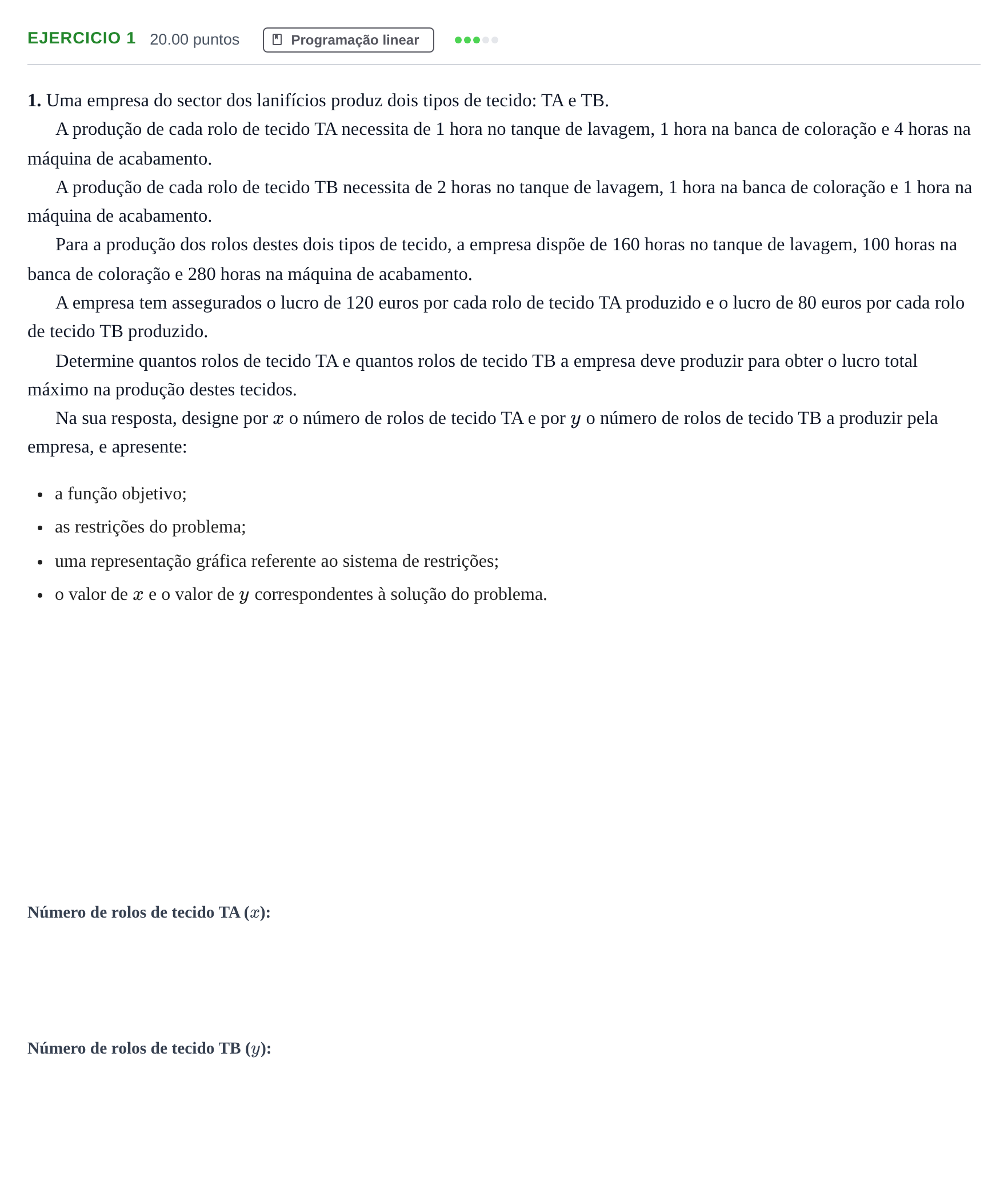 Enunciado: Exercício 1 · Exame Nacional Matemática B 1.ª fase 2022