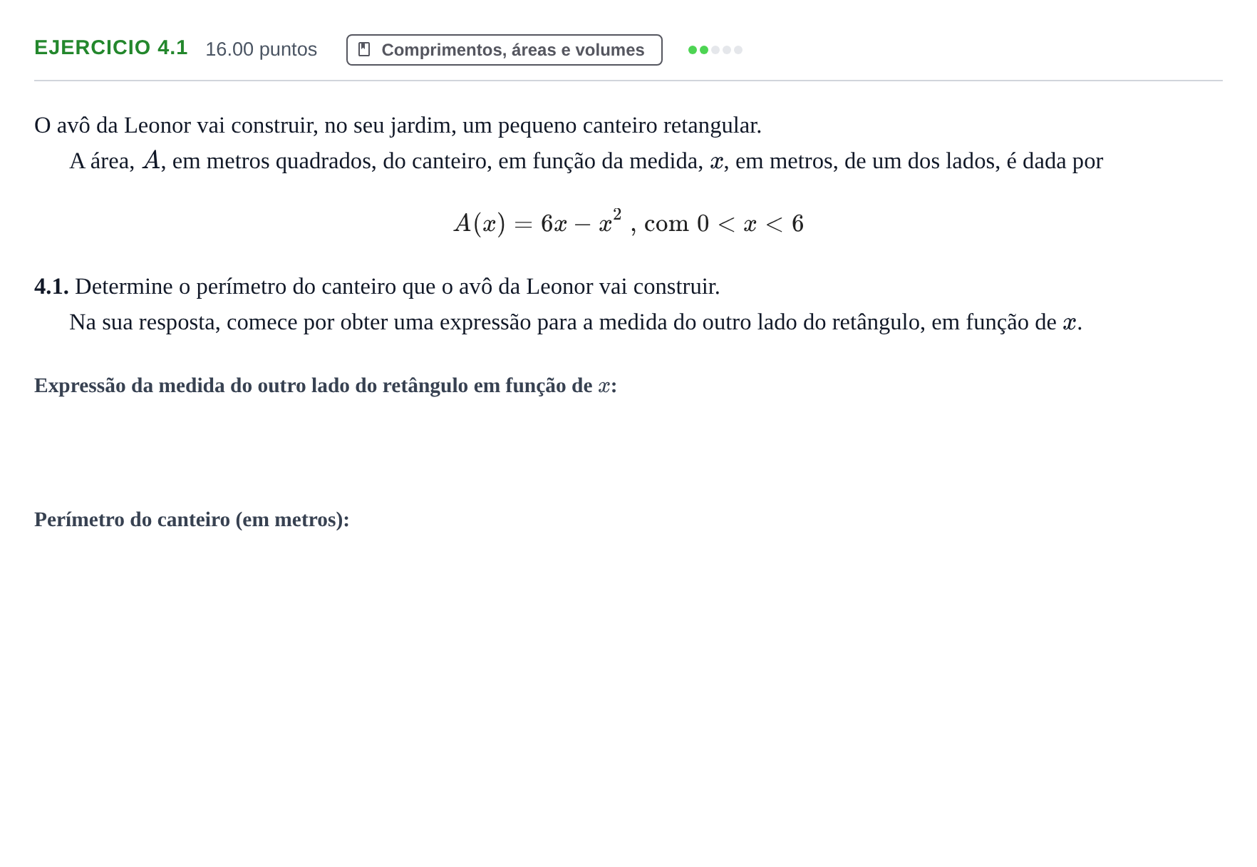 Enunciado: Exercício 4.1 · Exame Nacional Matemática B 1.ª fase 2022