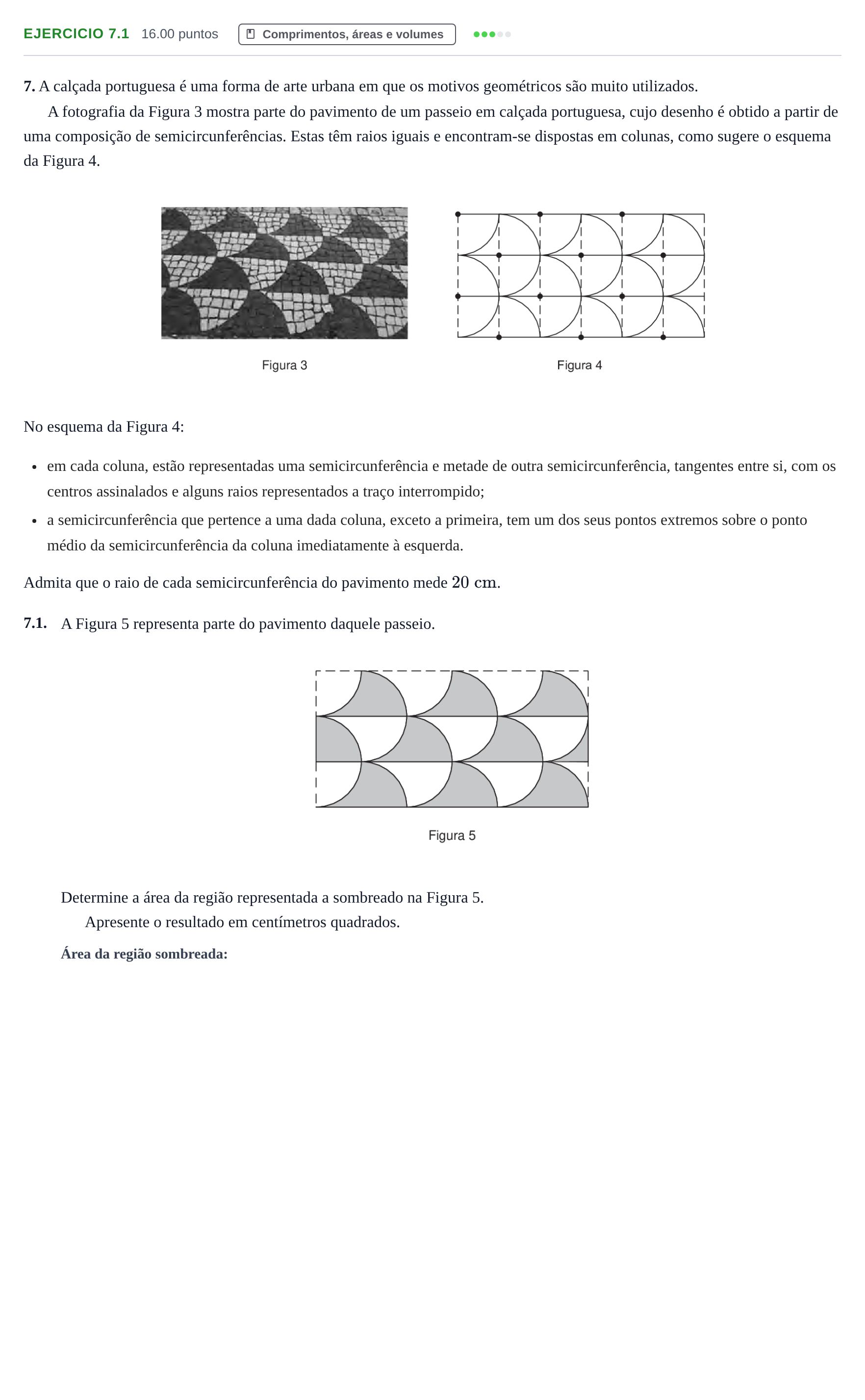 Enunciado: Exercício 7.1 · Exame Nacional Matemática B 1.ª fase 2022