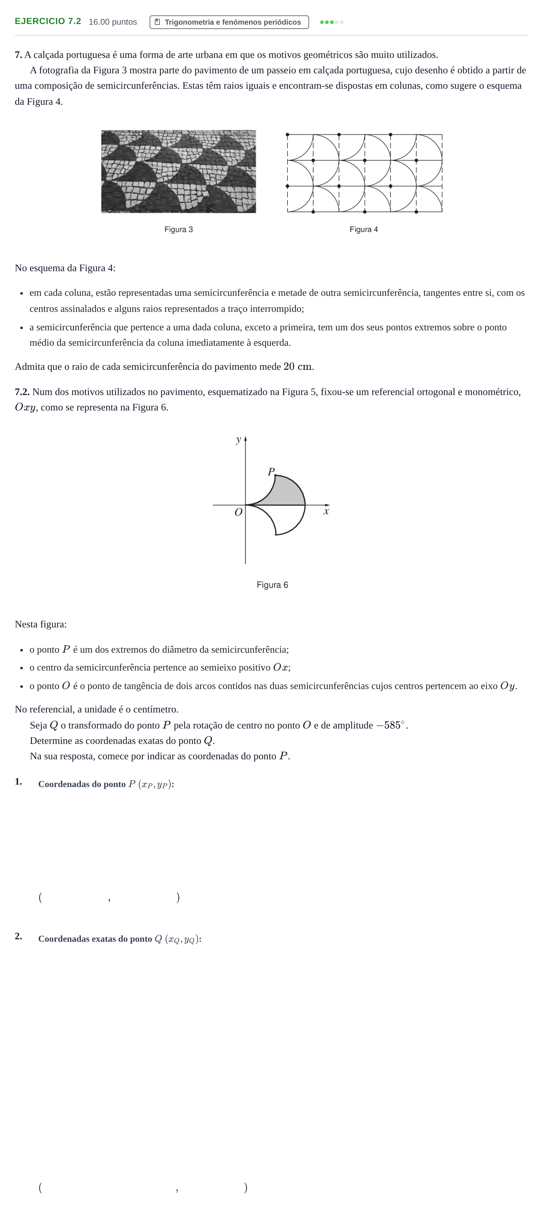 Enunciado: Exercício 7.2 · Exame Nacional Matemática B 1.ª fase 2022