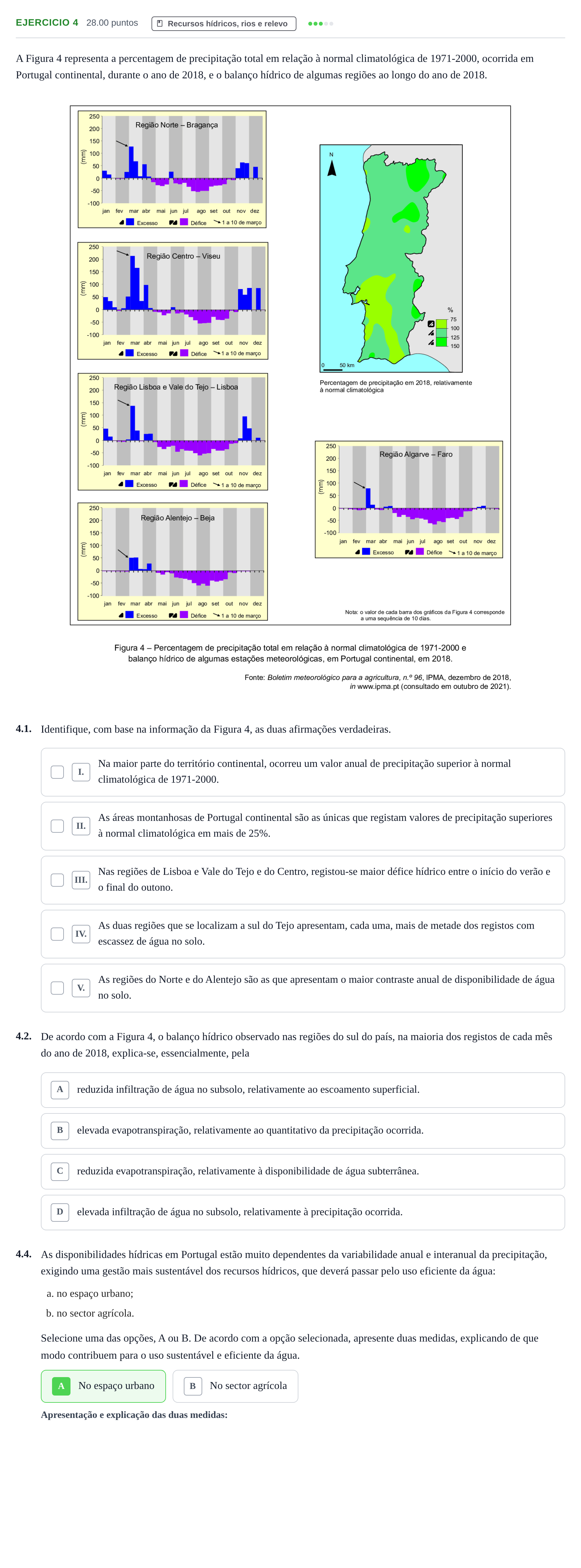 Enunciado: Exercício 4 - Recursos hídricos · Exame Nacional Geografia A 1.ª fase 2022