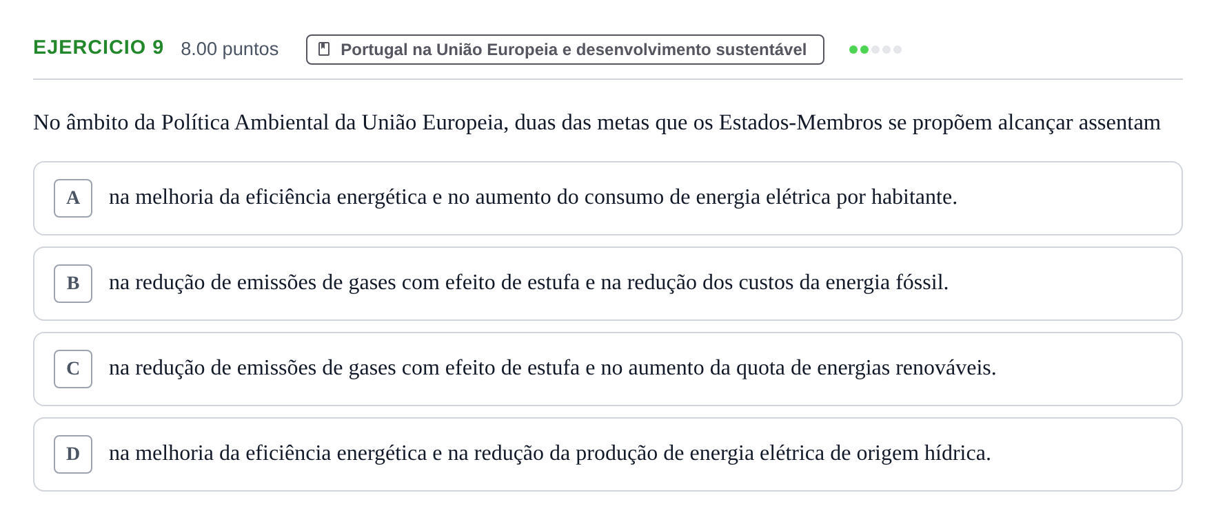 Enunciado: Exercício 9 · Exame Nacional Geografia A 1.ª fase 2022