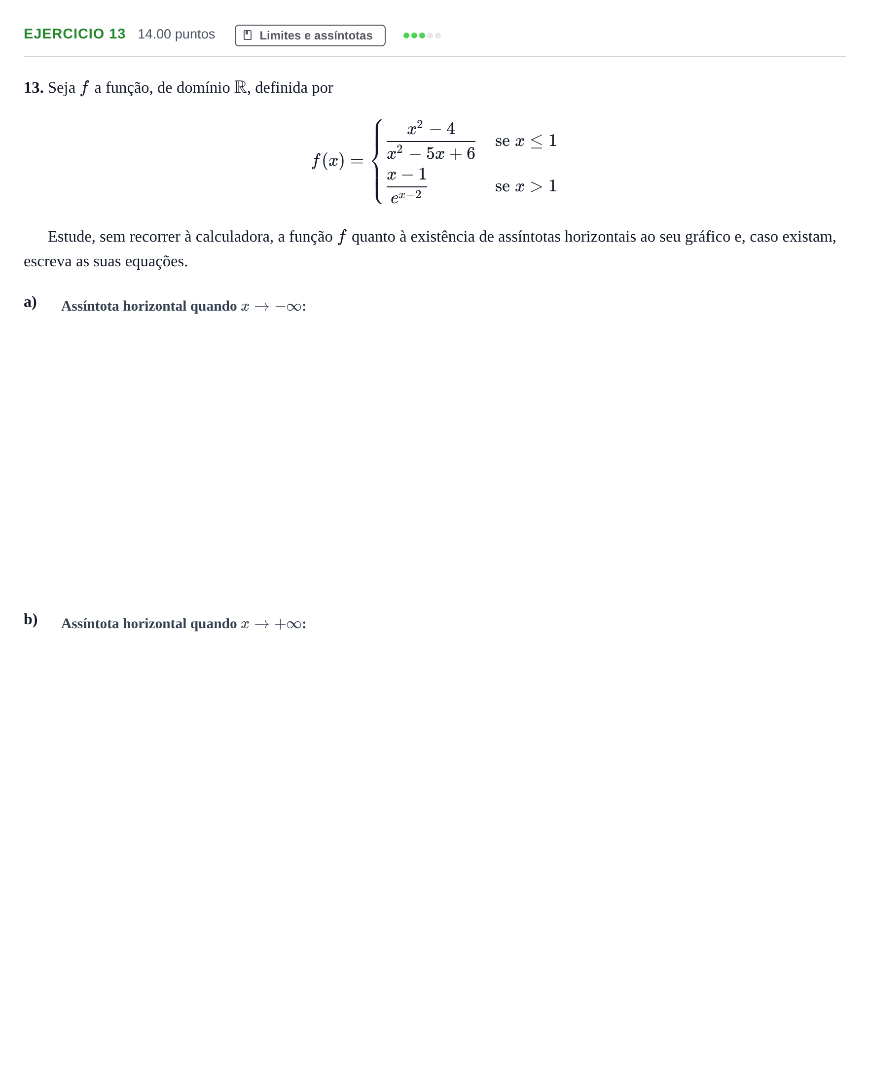 Enunciado: Exercício 13 · Exame Nacional Matemática A Época especial 2021