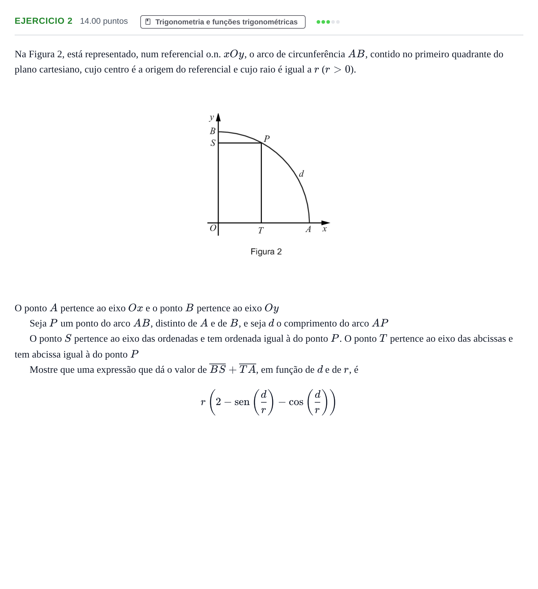 Enunciado: Exercício 2 · Exame Nacional Matemática A Época especial 2021