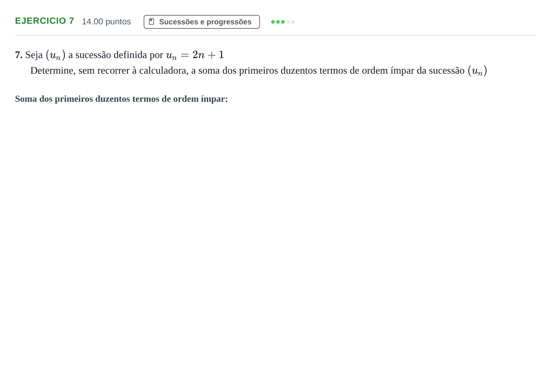 Enunciado: Exercício 7 · Exame Nacional Matemática A Época especial 2021