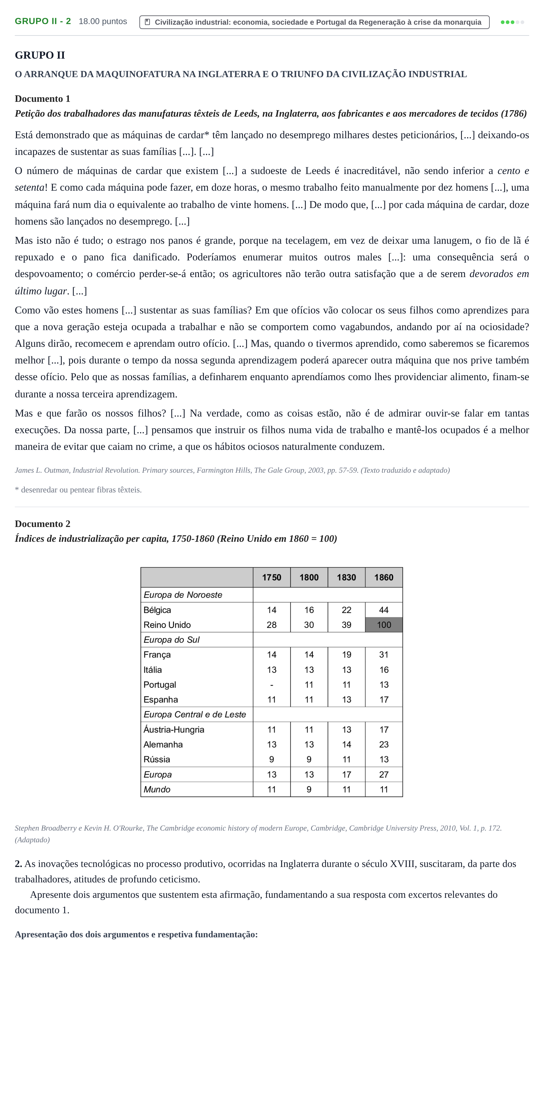 Enunciado: Grupo II - 2 · Exame Nacional História A 1.ª fase 2021