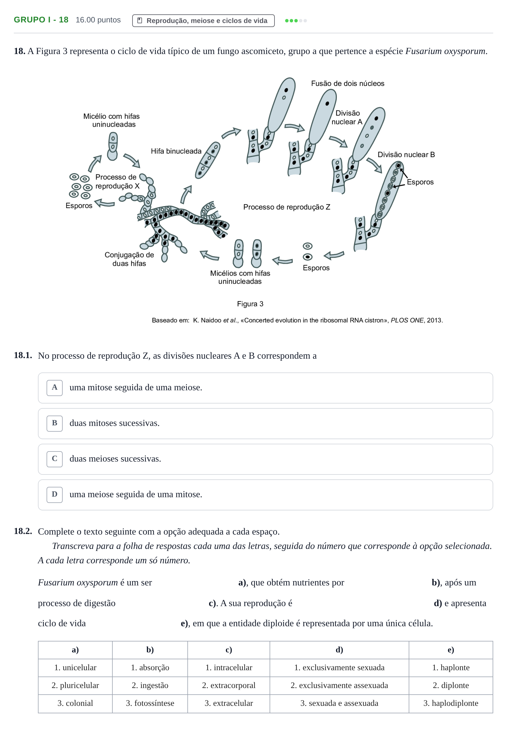 Enunciado: Grupo I - 18 · Exame Nacional Biologia e Geologia Época especial 2021