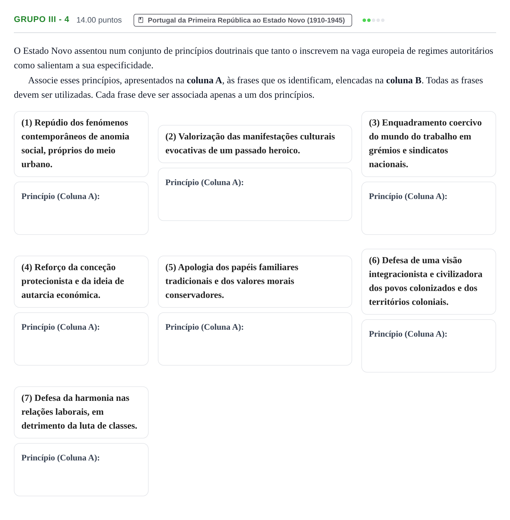 Enunciado: Grupo III - 4 · Exame Nacional História A 2.ª fase 2021