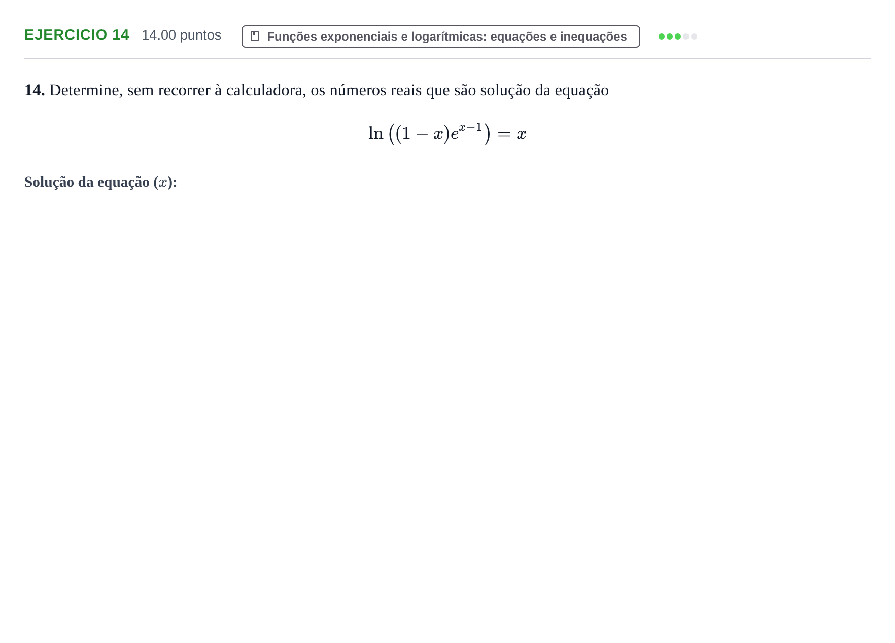 Enunciado: Exercício 14 · Exame Nacional Matemática A 1.ª fase 2021