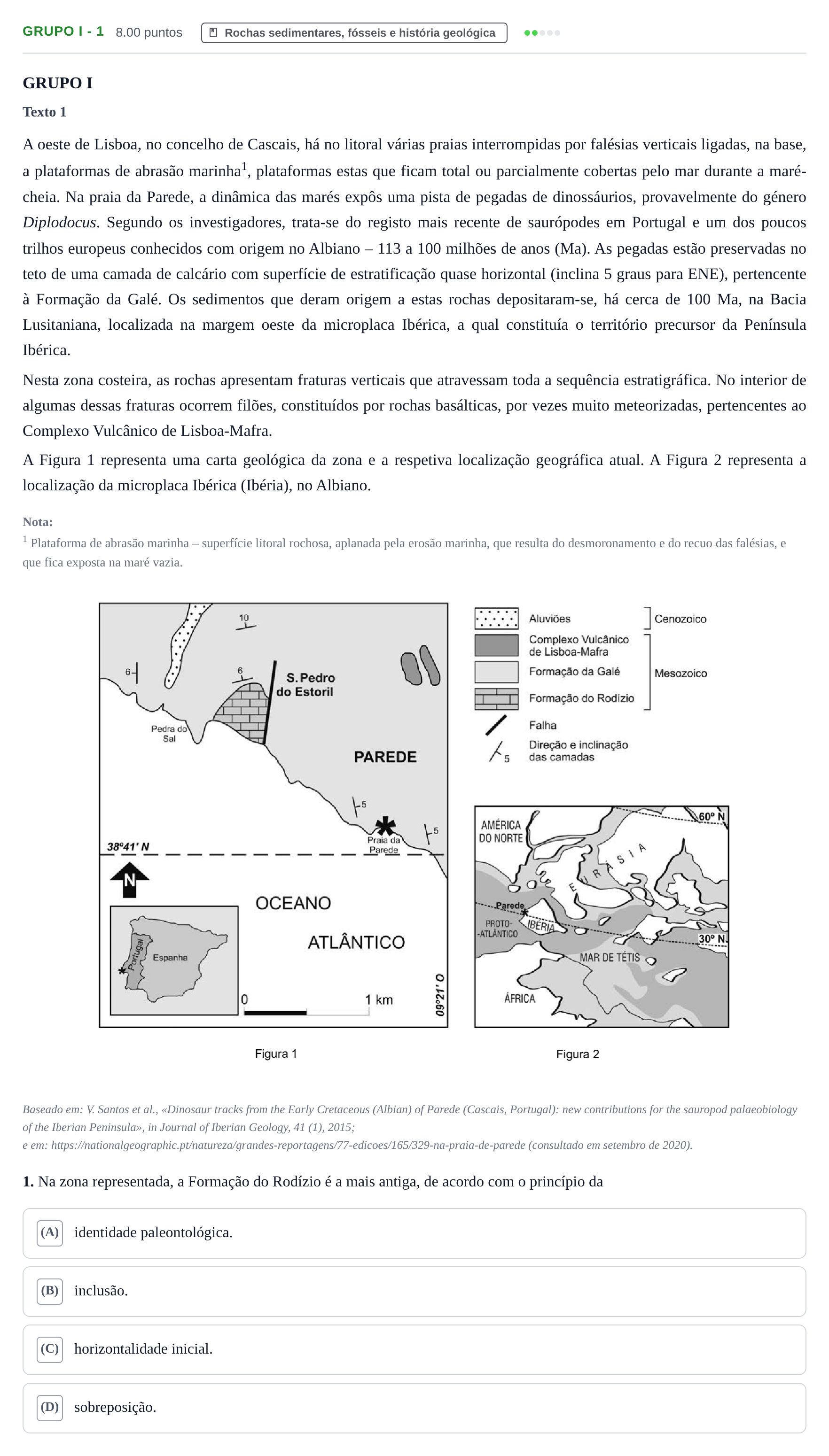 Enunciado: Grupo I - 1 · Exame Nacional Biologia e Geologia 1.ª fase 2021